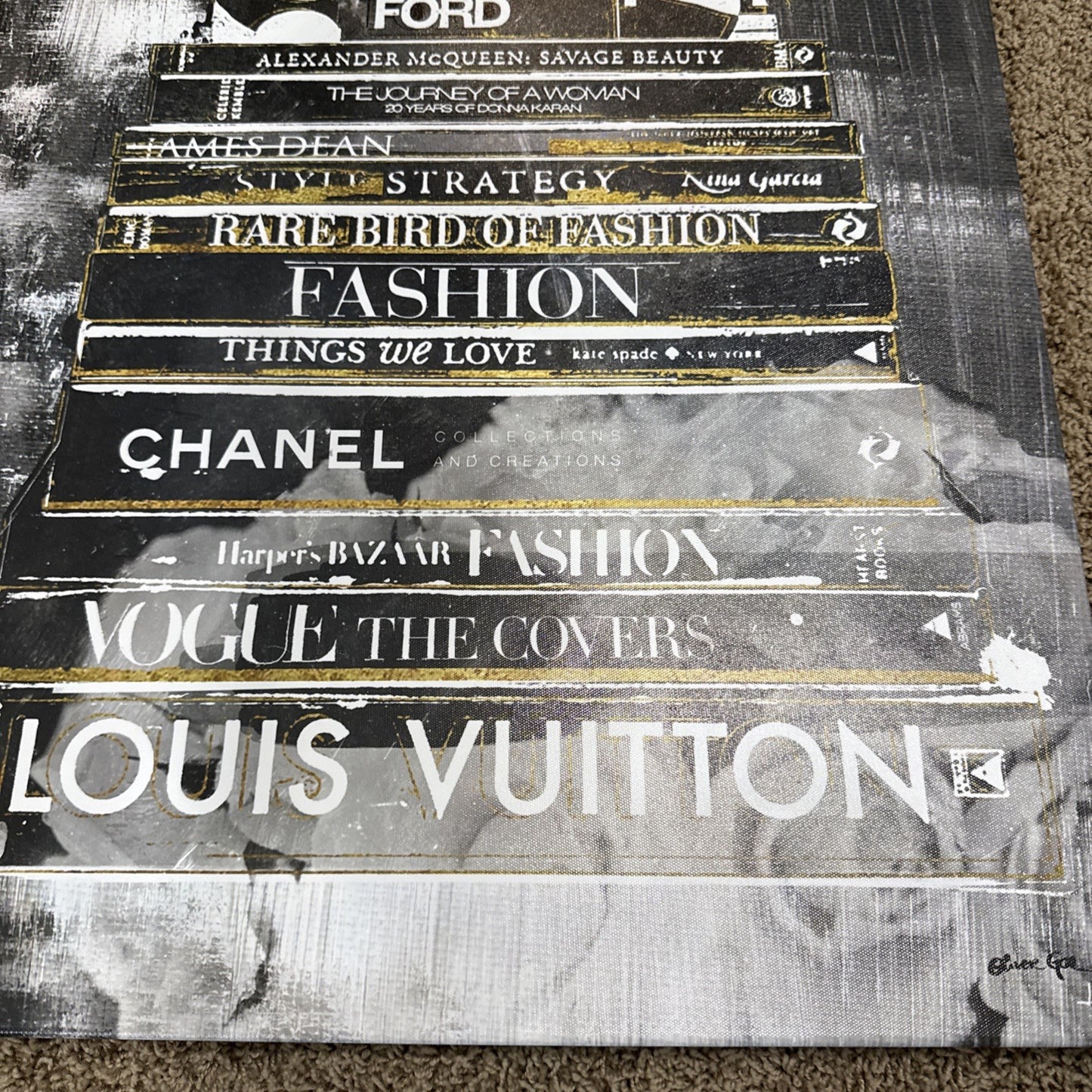 Oliver Gal "Clear Fashion Thoughts Night" Canvas Wall Art 30x20 COA Signed
