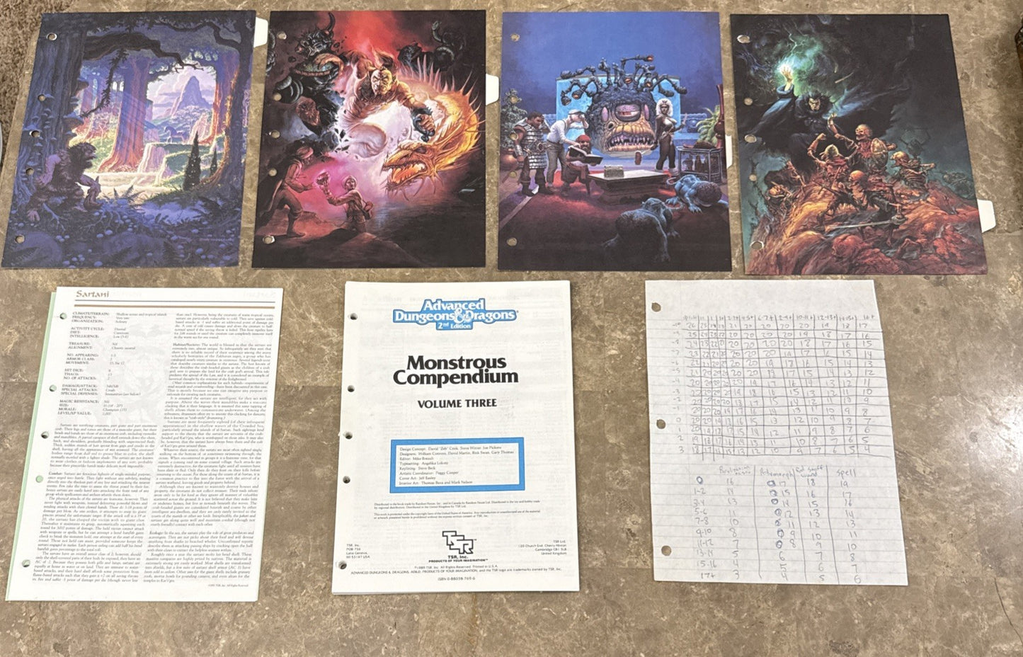 AD&D 2nd Edition Monstrous Compendium Vol 3 Forgotten Realms Bundle with Extras