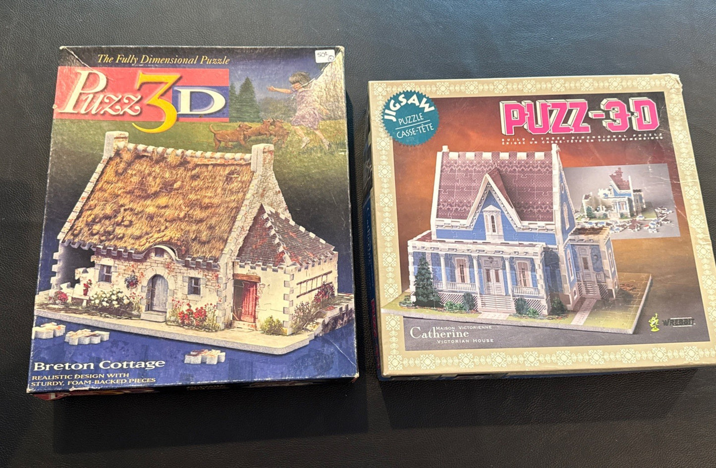 Vintage 1994 1995 Puzz 3D Maison Catherine Breton Cottage Puzzle Lot 2 Wrebbit