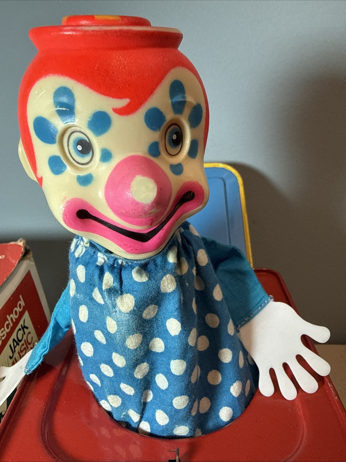 Vintage Rare In Box 1972 Mattel Jack In The Music Box WORKS Nose Wear