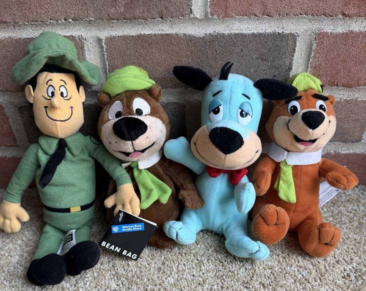 Vintage Hanna Barbera Plush Lot Yogi Bear Huckleberry Hound Ranger