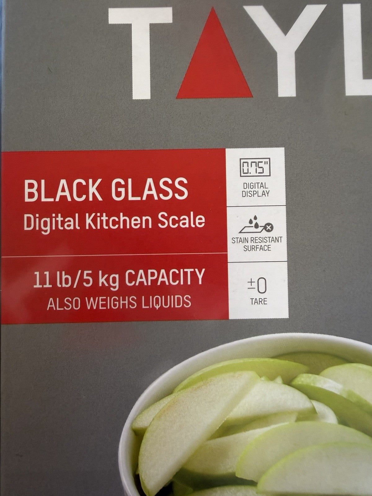 Taylor Digital Kitchen Scale Black Glass 11 lb Capacity New Sealed Box