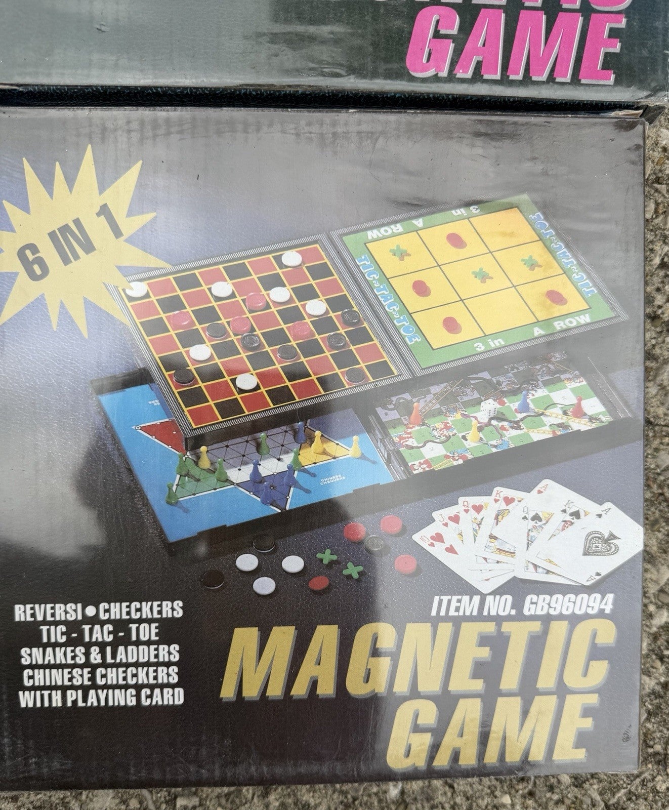 Retro 6 in 1 Magnetic Board Game Set Lot of 4 Travel Tabletop Games New Sealed