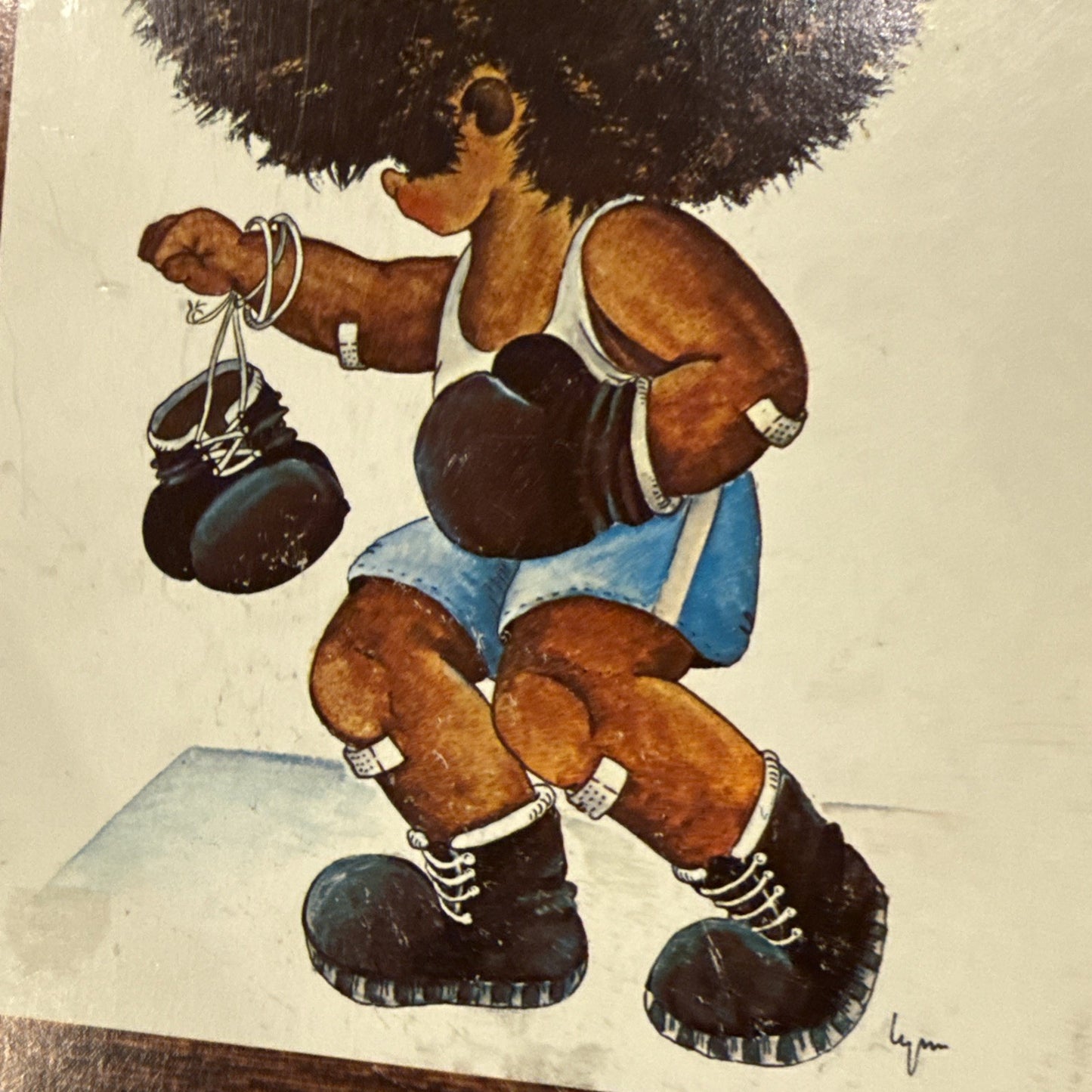 Arthur A Kaplan Lithograph Set Of 2 Children Playing Sports Boxing Running