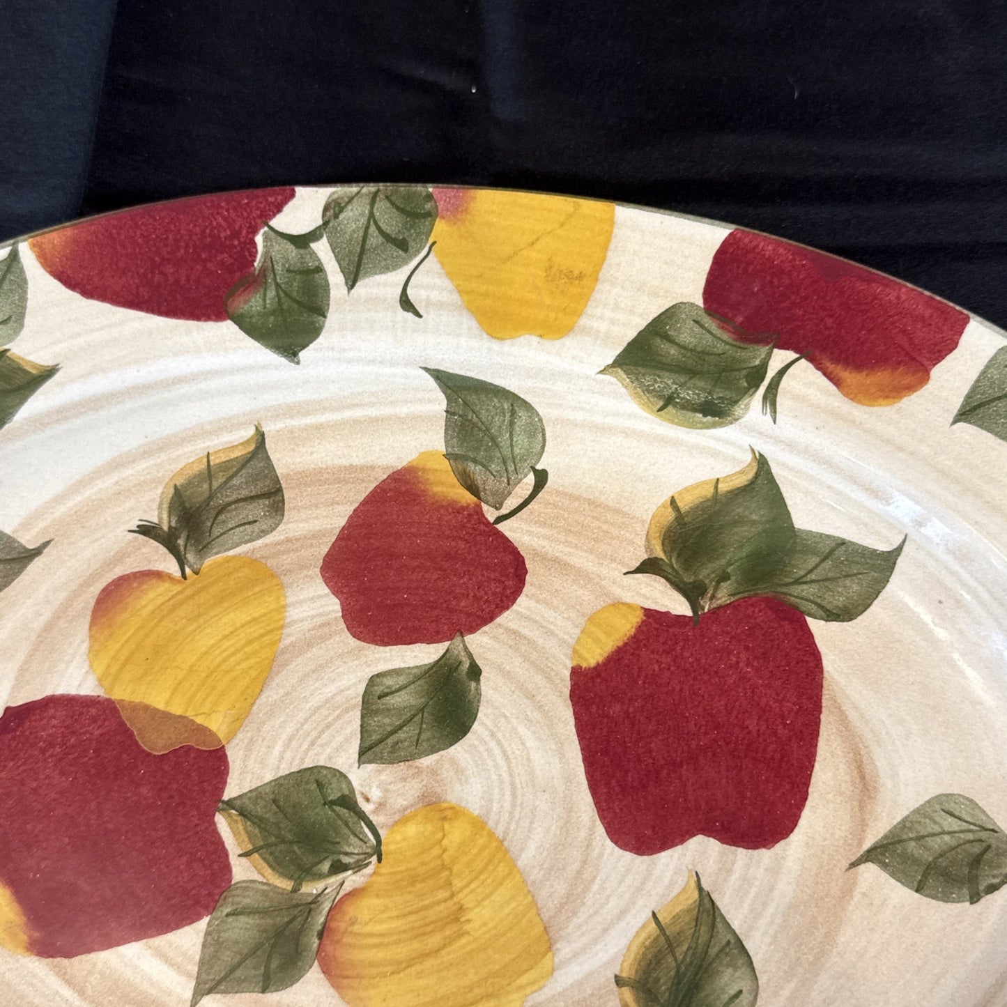 Chaparral Pottery Oval Serving Platter Red Yellow Apples 15x10.5