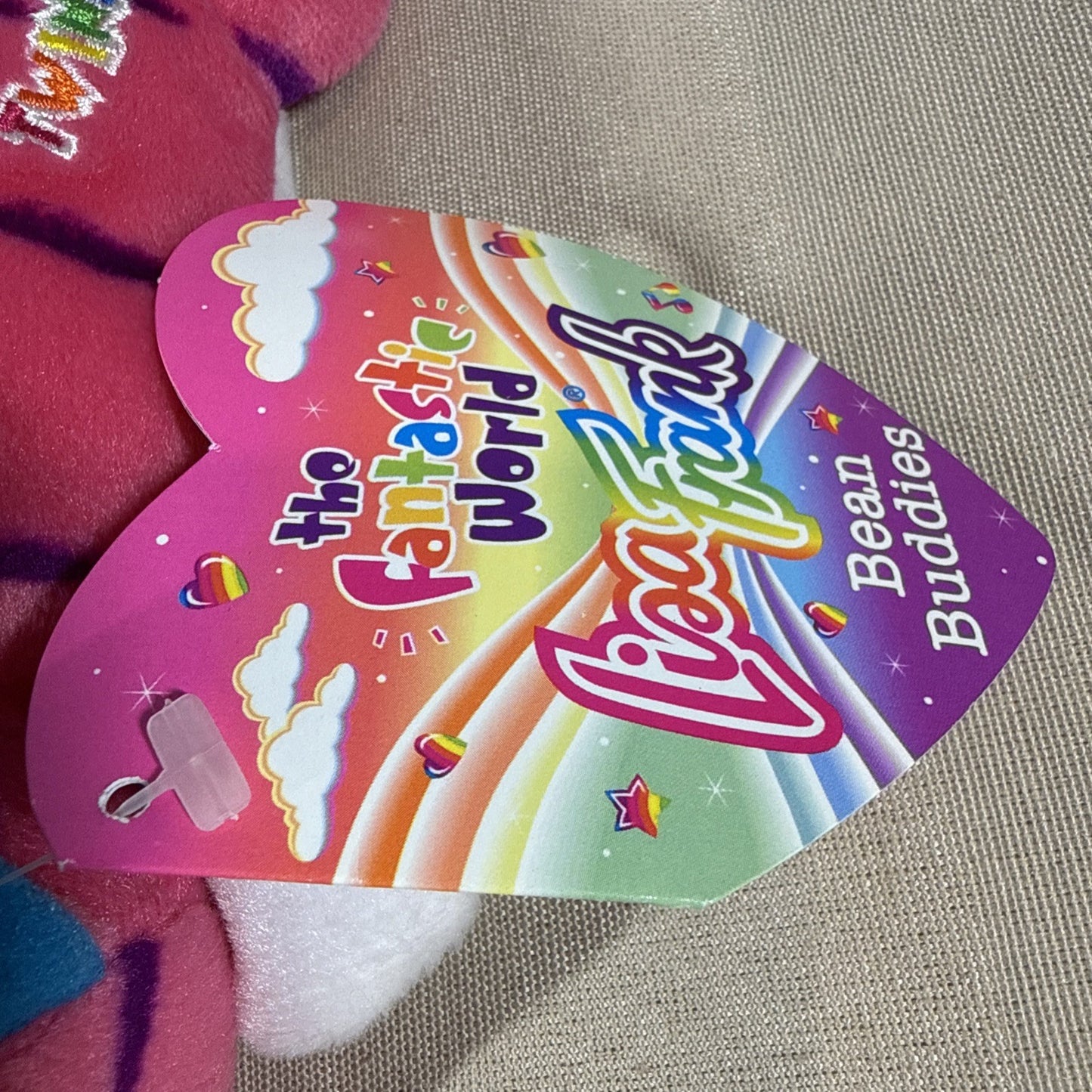 Vintage 1998 Lisa Frank Twinkle Star Pink Cat Bean Buddy NWT Rare Plush