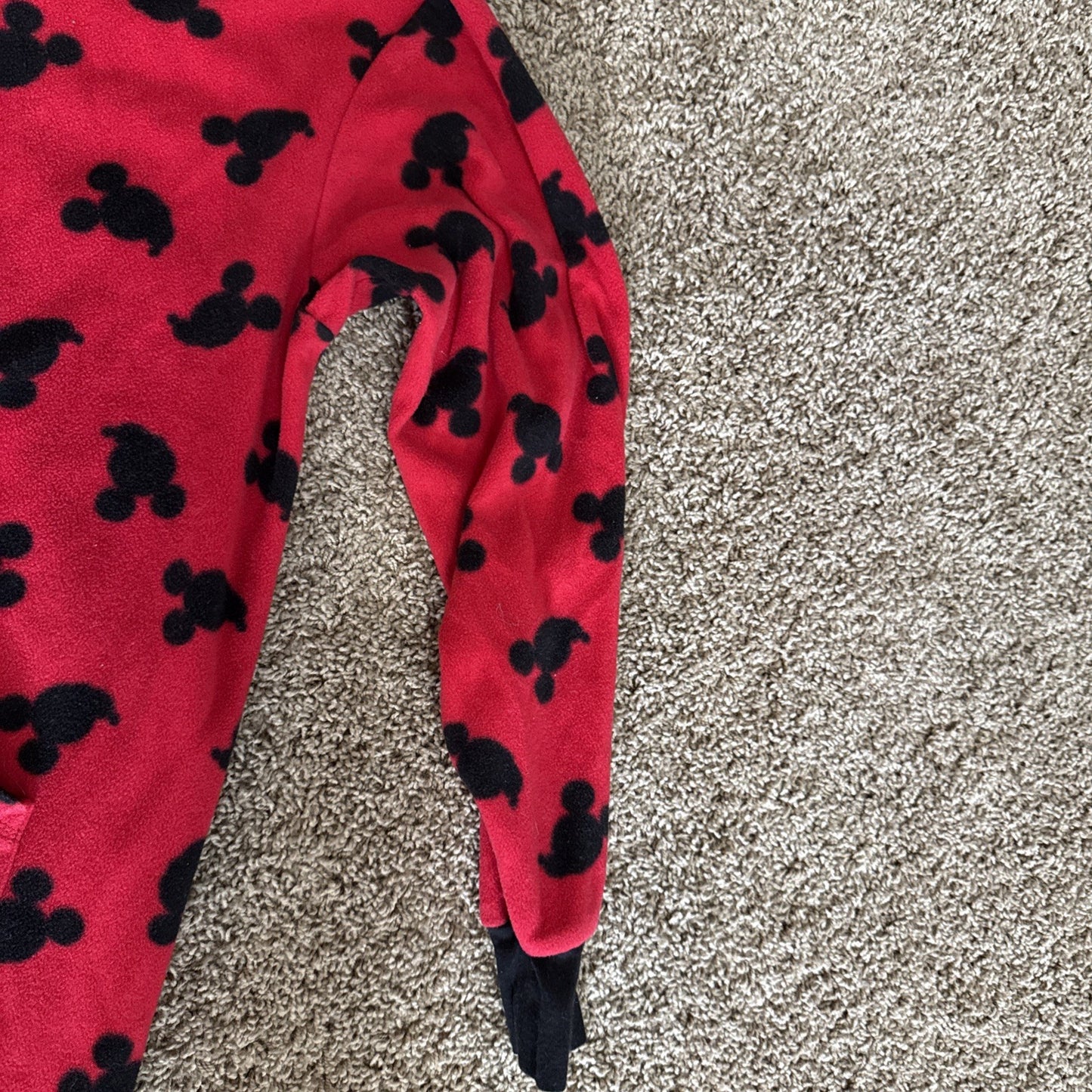 Disney Mickey Mouse Pajamas Fleece One Piece Footed Zip Women Medium