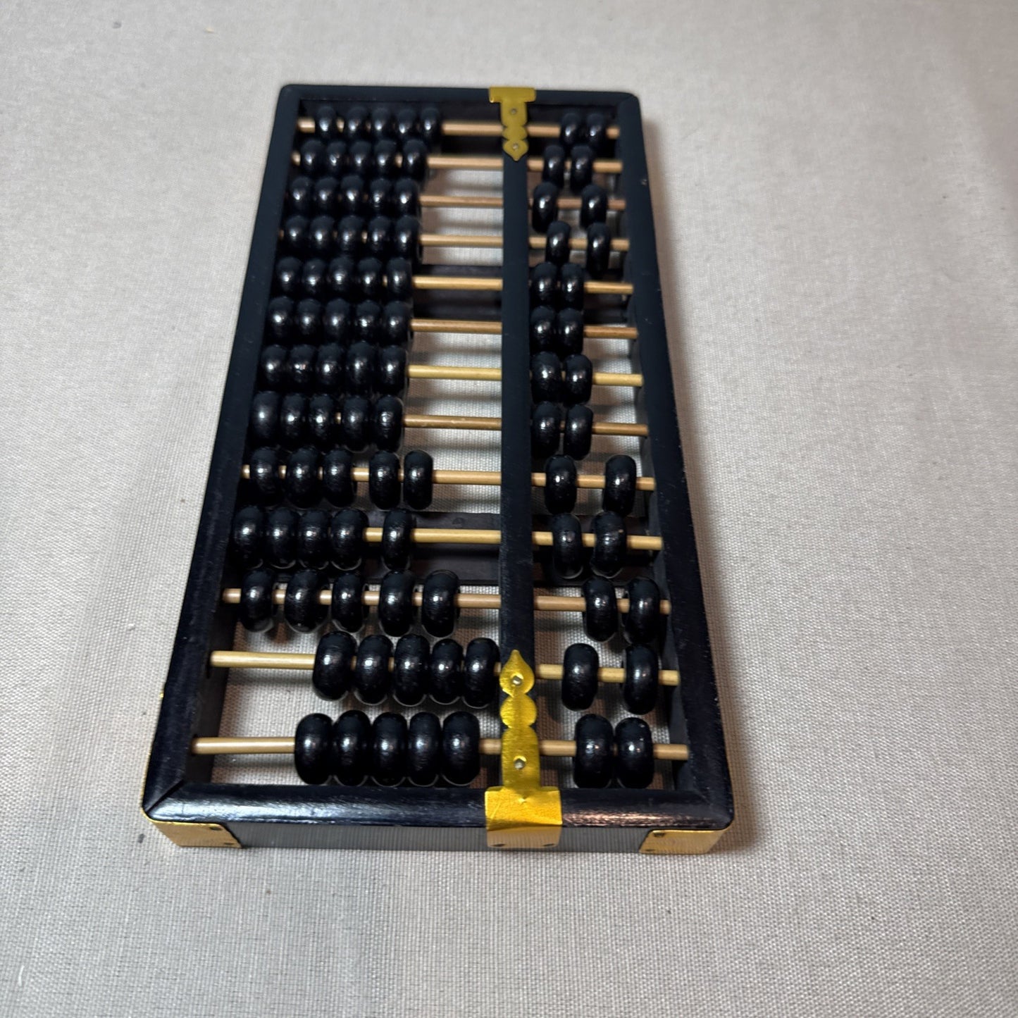 Vintage Lotus Flower Chinese Wooden Abacus 13 Row 91 Bead Counting Frame