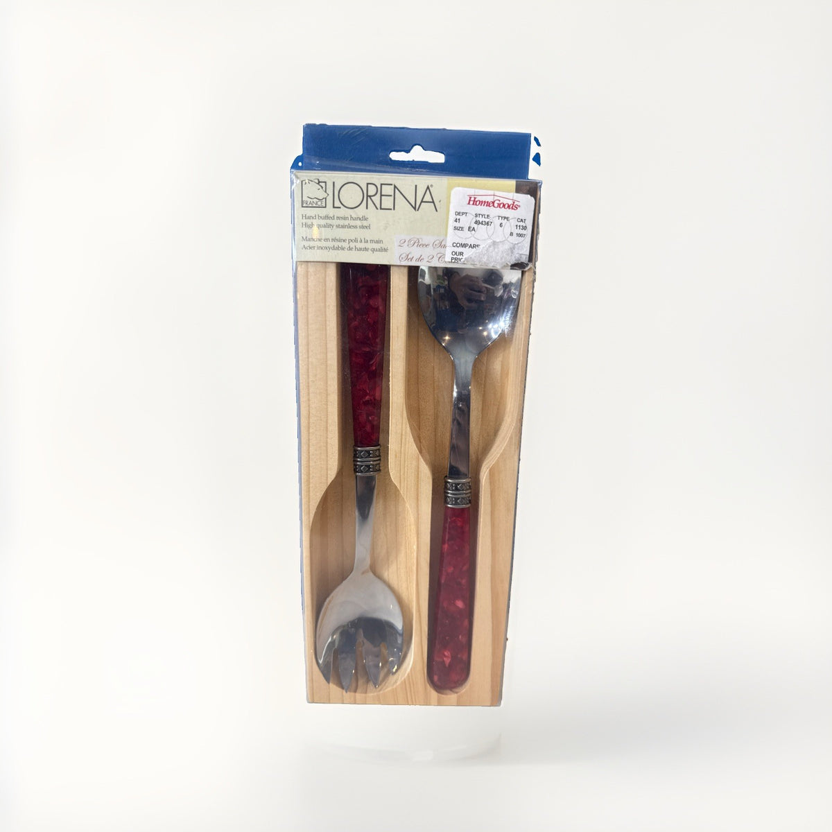 Lorena 2 Piece Salad Utensil Serving Fork Spoon Set Stainless Steel Boxed