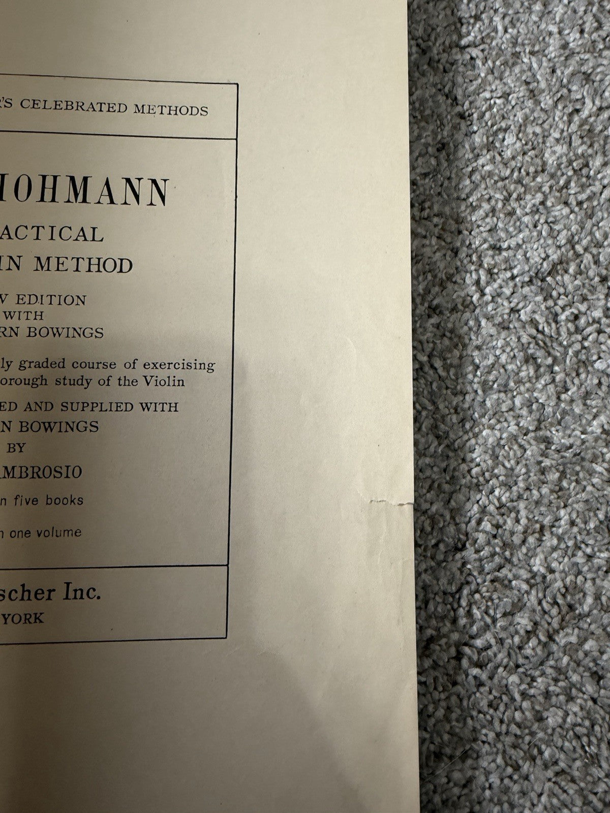 Vintage C H Hohmann Practical Violin Method Books Carl Fischer Publishing