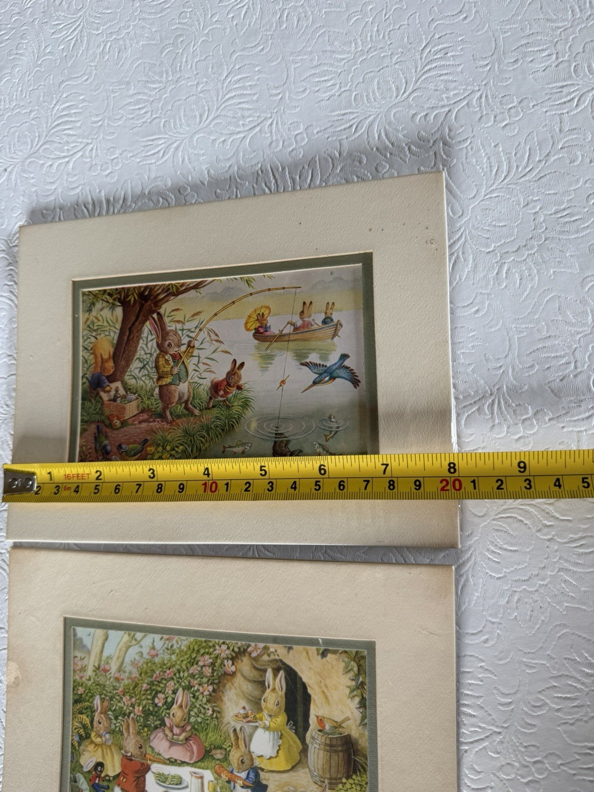 Vtg Racey Helps Rabbit Animal Prints Framed Matted Wall Art Decor/Original Wrap