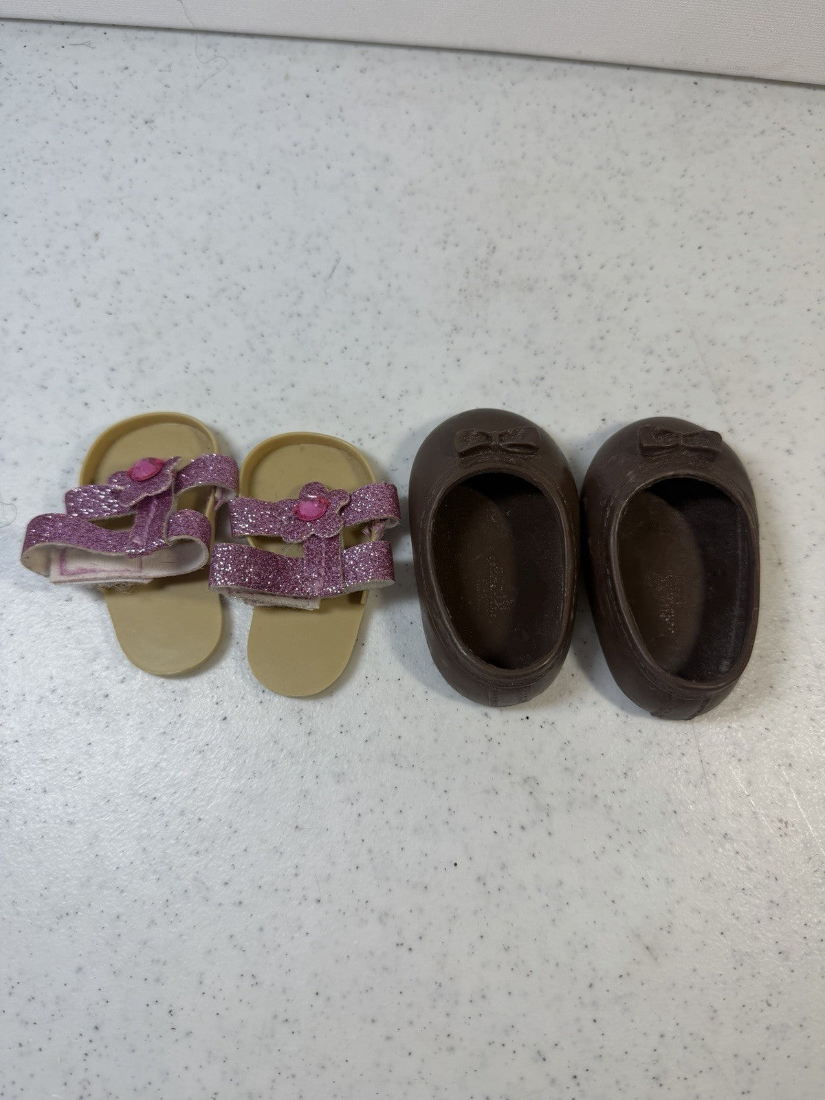 Our Generation Doll Shoes Lot Brown Bow Flats Pink Glitter Sandals 18 Inch Dolls