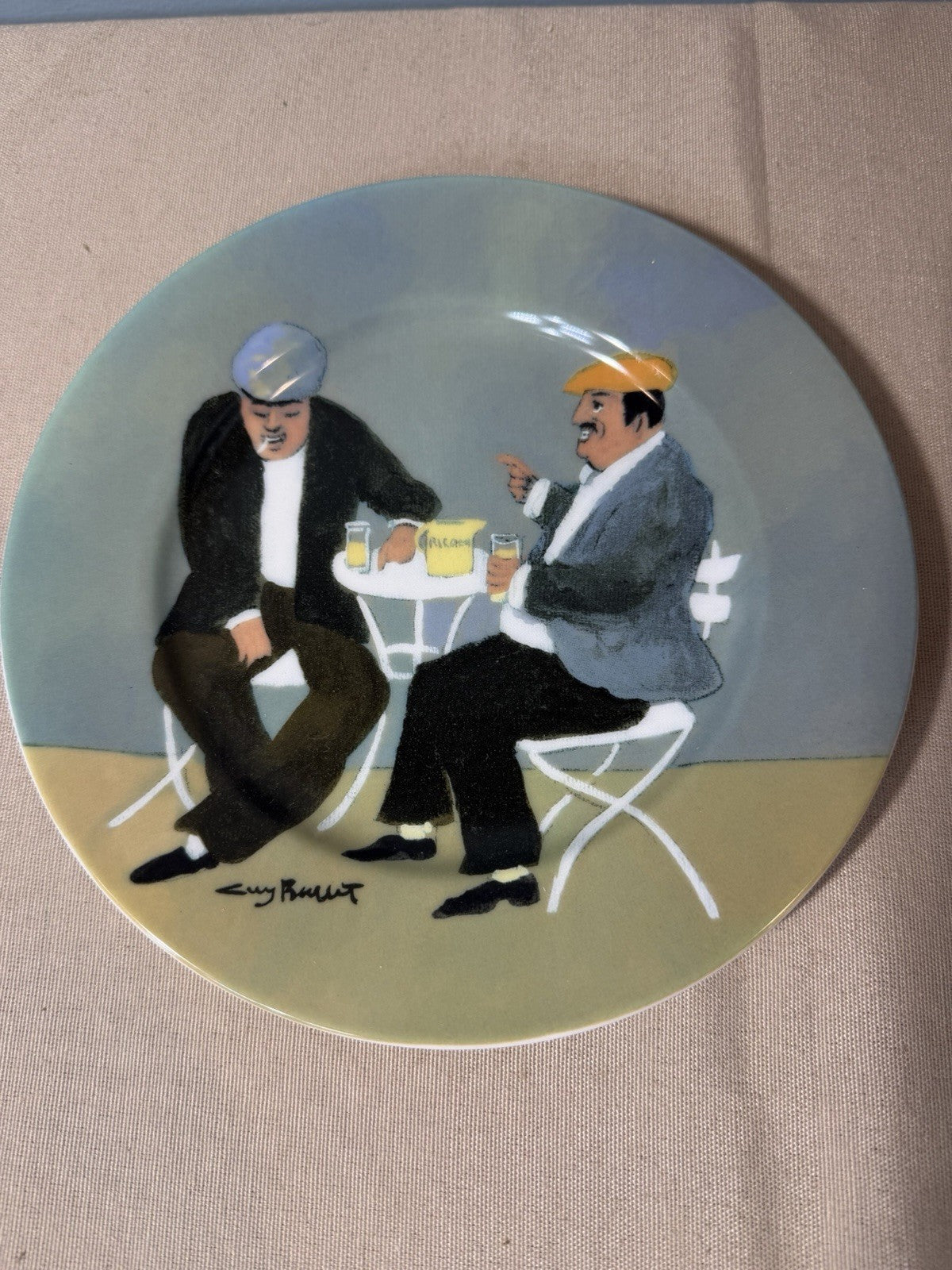 Guy Buffet Collection Fine Porcelain Plates Lot 4 Bistro French Art 8" Japan