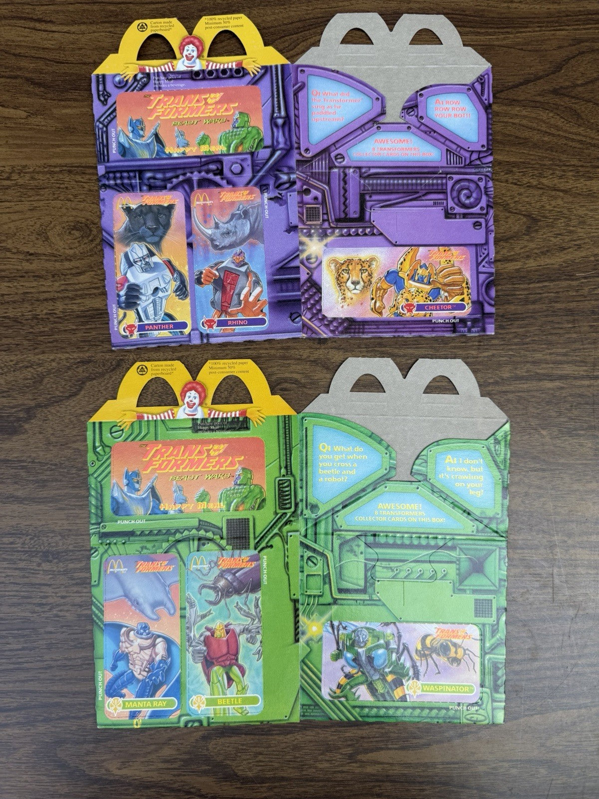 Vintage McDonalds Happy Meal Box Lot Beast Wars Disney Mixed 1990s Promo Boxes
