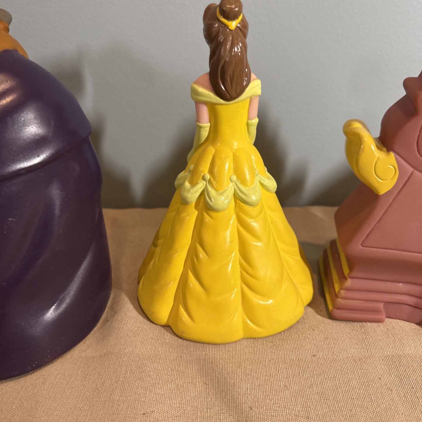 1992 Pizza Hut Beauty And The Beast Hand Puppets Disney Lot Of 4 Vintage