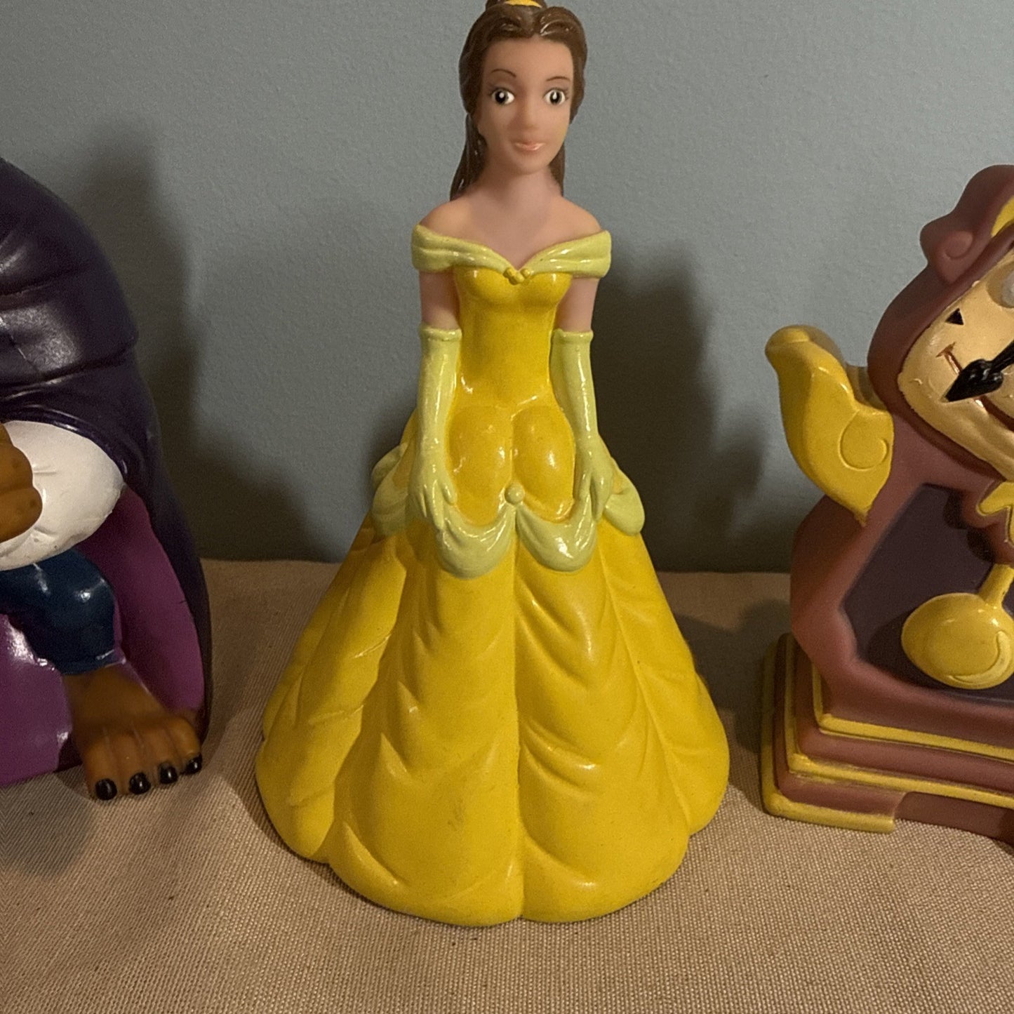 1992 Pizza Hut Beauty And The Beast Hand Puppets Disney Lot Of 4 Vintage