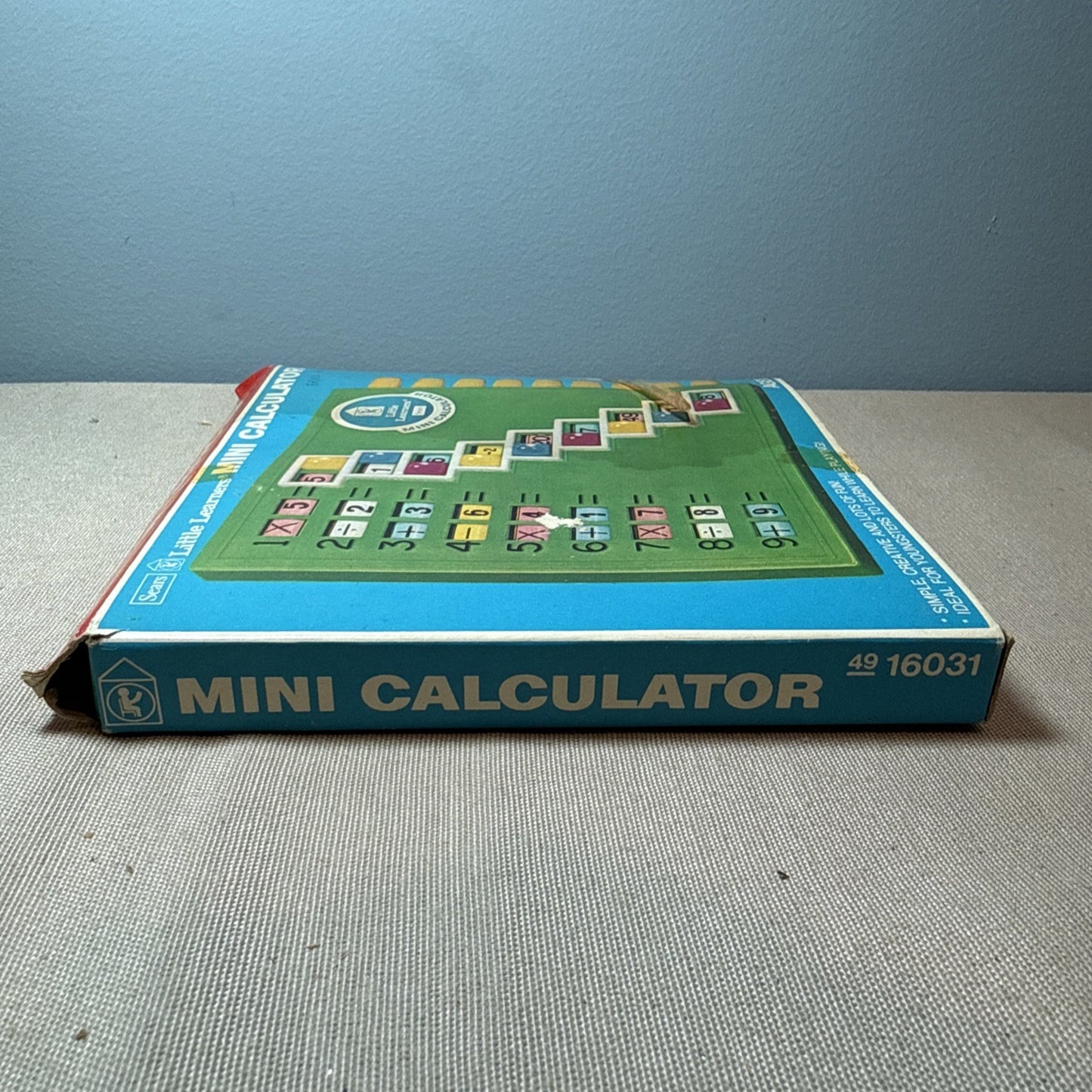 Vintage Sears Little Learners Mini Calculator Educational Toy Blue 1980s