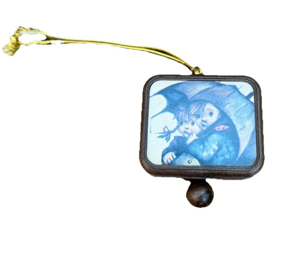 Vintage Hummel Pull String Music Box Ornament Raindrops Keep Falling On My Head