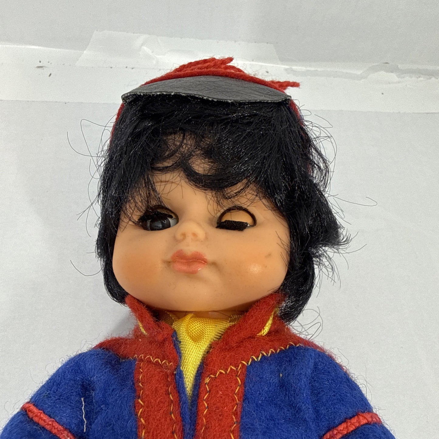 Vintage GDR Ari Doll Sami Lapland Costume Sleep Eyes East Germany 9"
