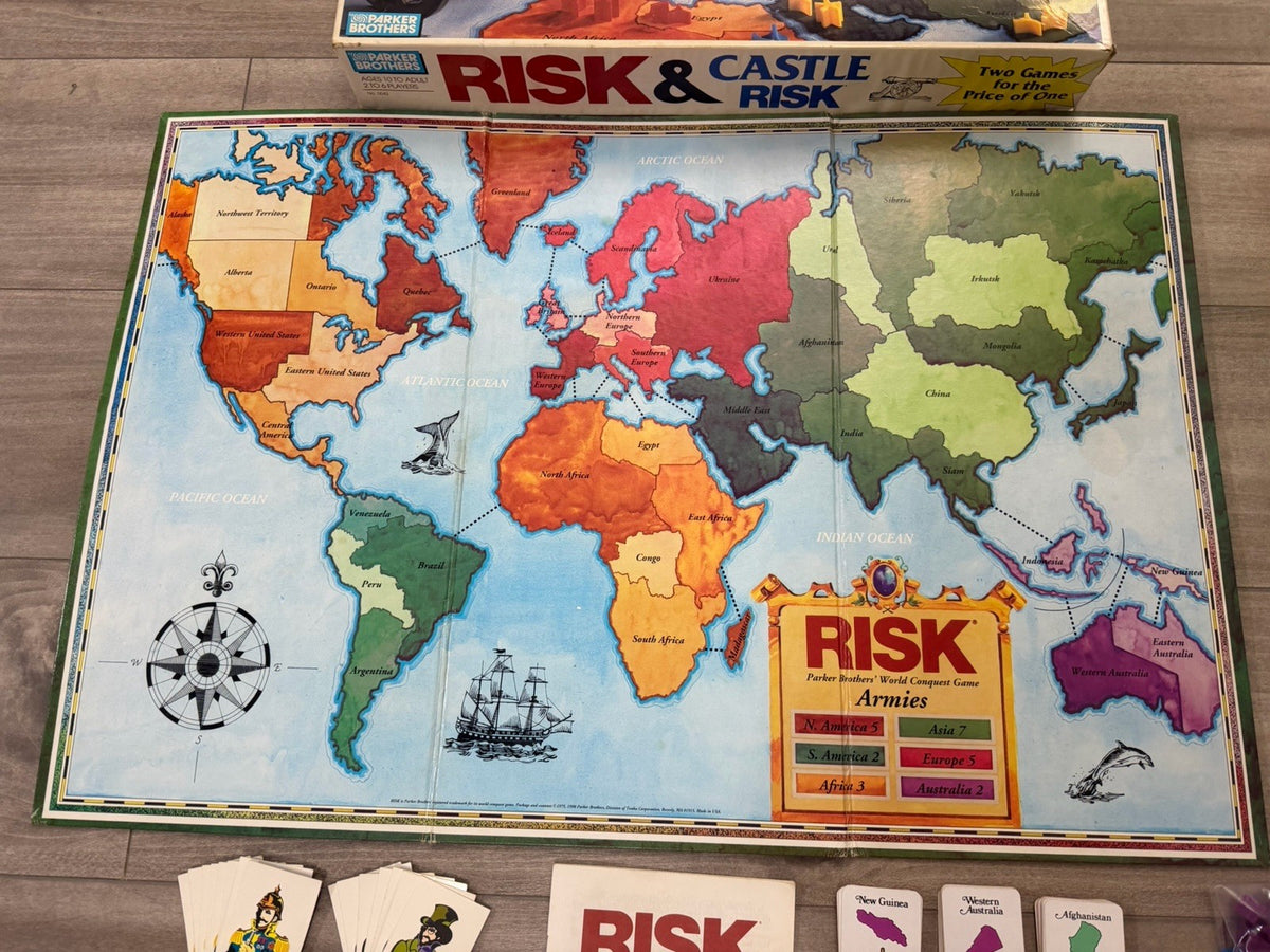 Vintage 1990 Parker Brothers Risk Castle Risk Board Game Complete Strategy Game