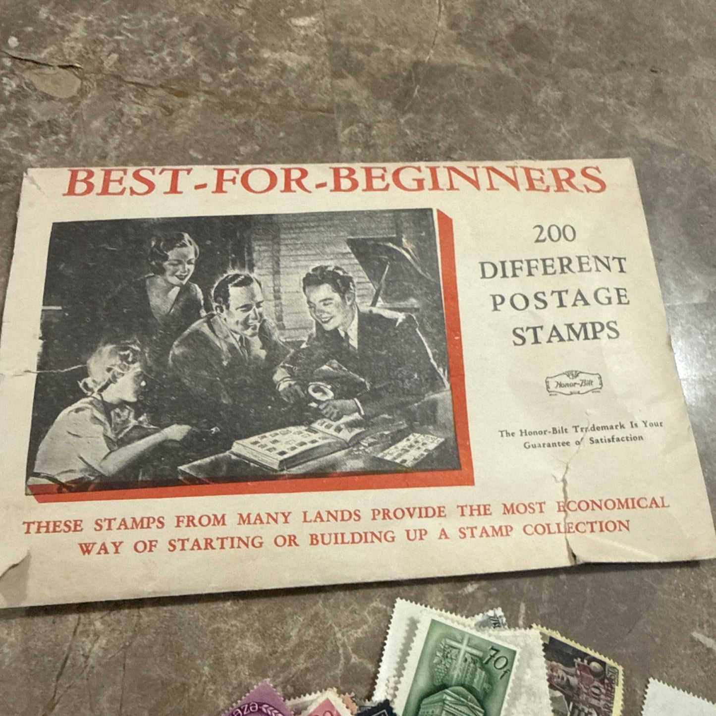 Vintage 1948 The Adventurer Stamp Album Around the World with Stamps Lot