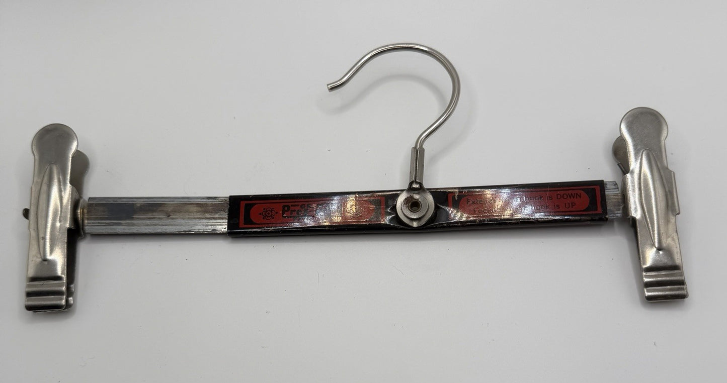 Vintage Grims Pres-Gard Adjustable Hangers Set of 2 Green Red Metal Patented