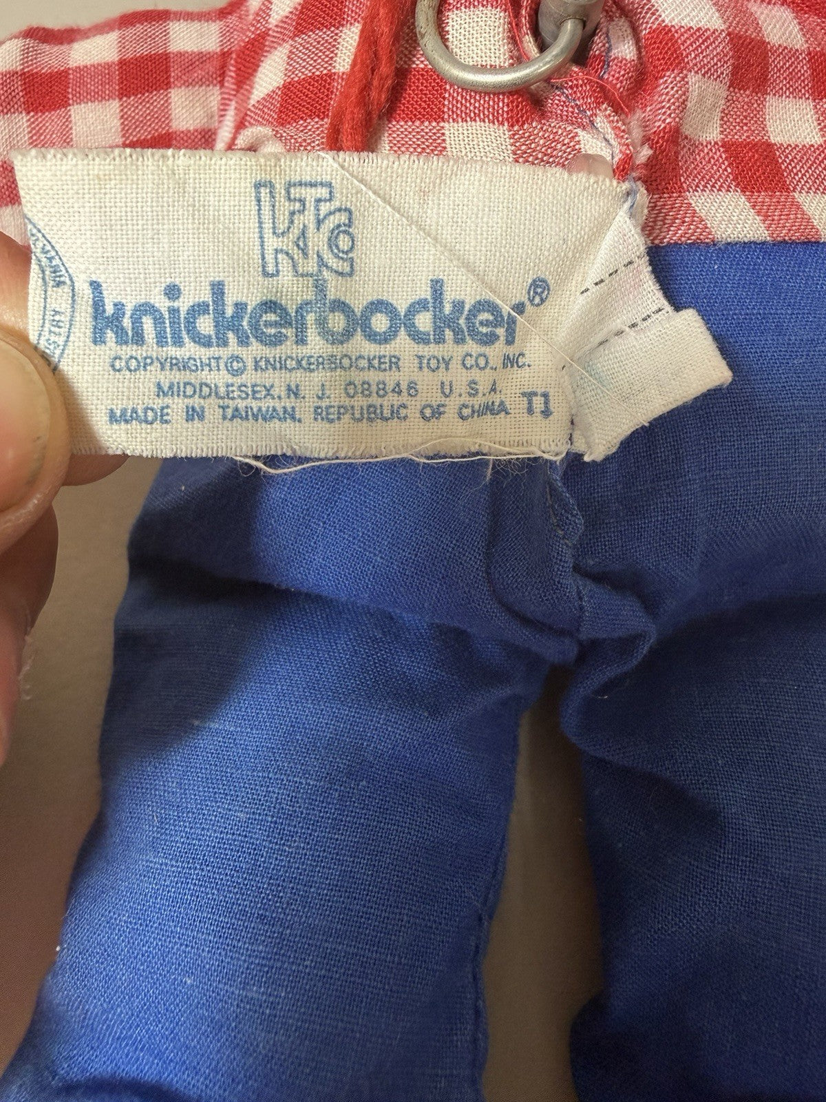 Vintage Knickerbocker Raggedy Andy Doll 15in Plush Stuffed Toy Works Johnny Grue