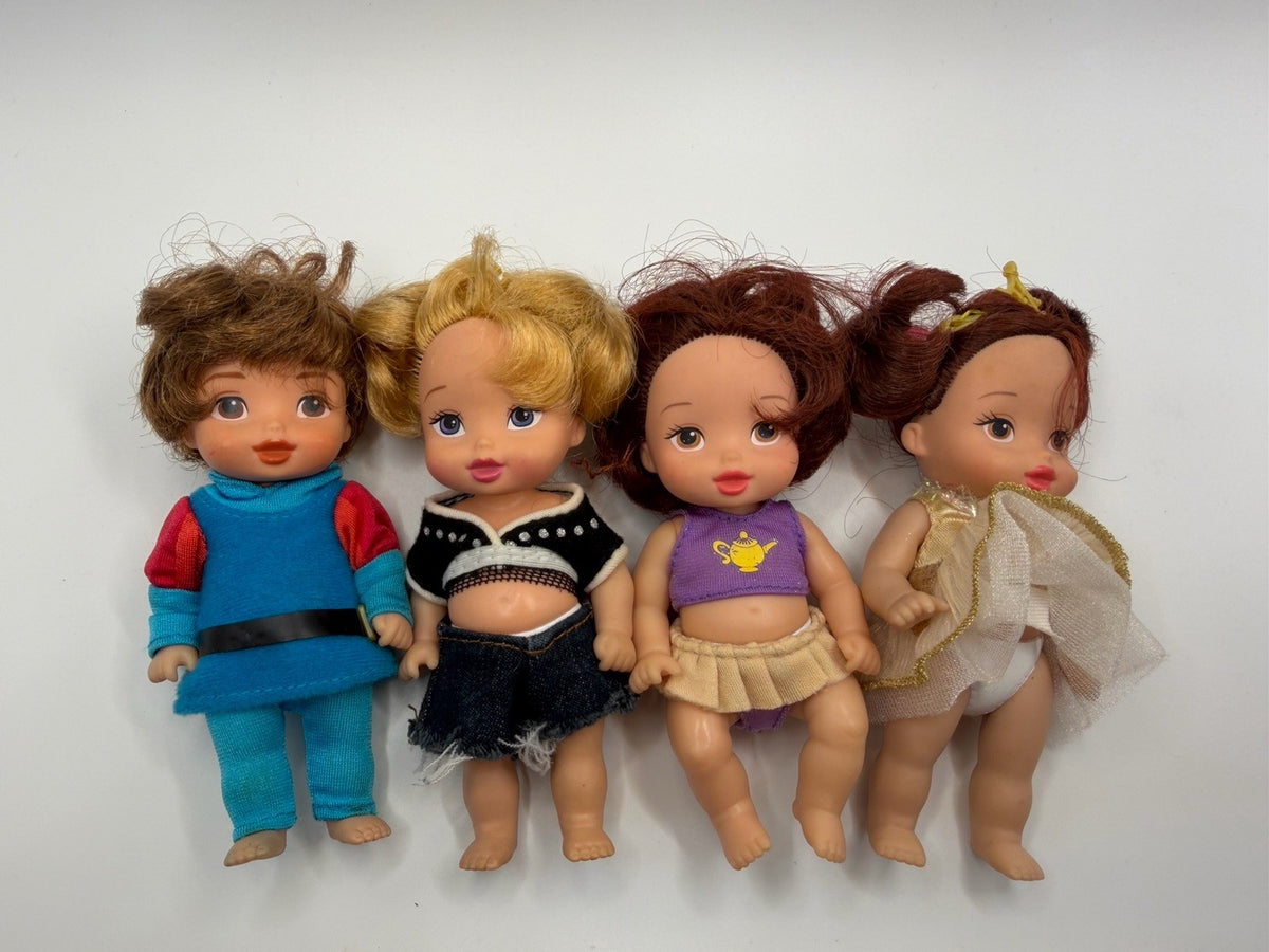 Lot of 4 Disney Princess Toddler Mini Dolls Jasmine Peter Pan Figures Toy Set