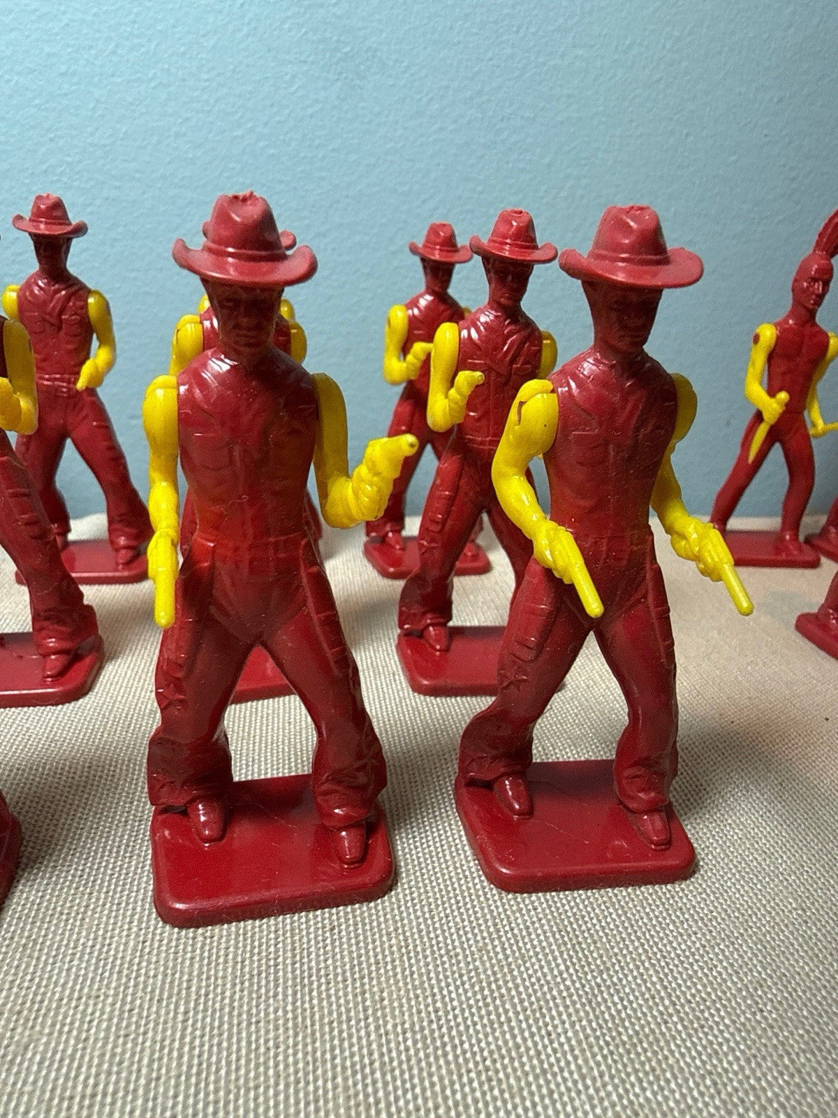 Vintage Ausley Thomasville GA Plastic Cowboys & Indians Lot Of 21 Figures