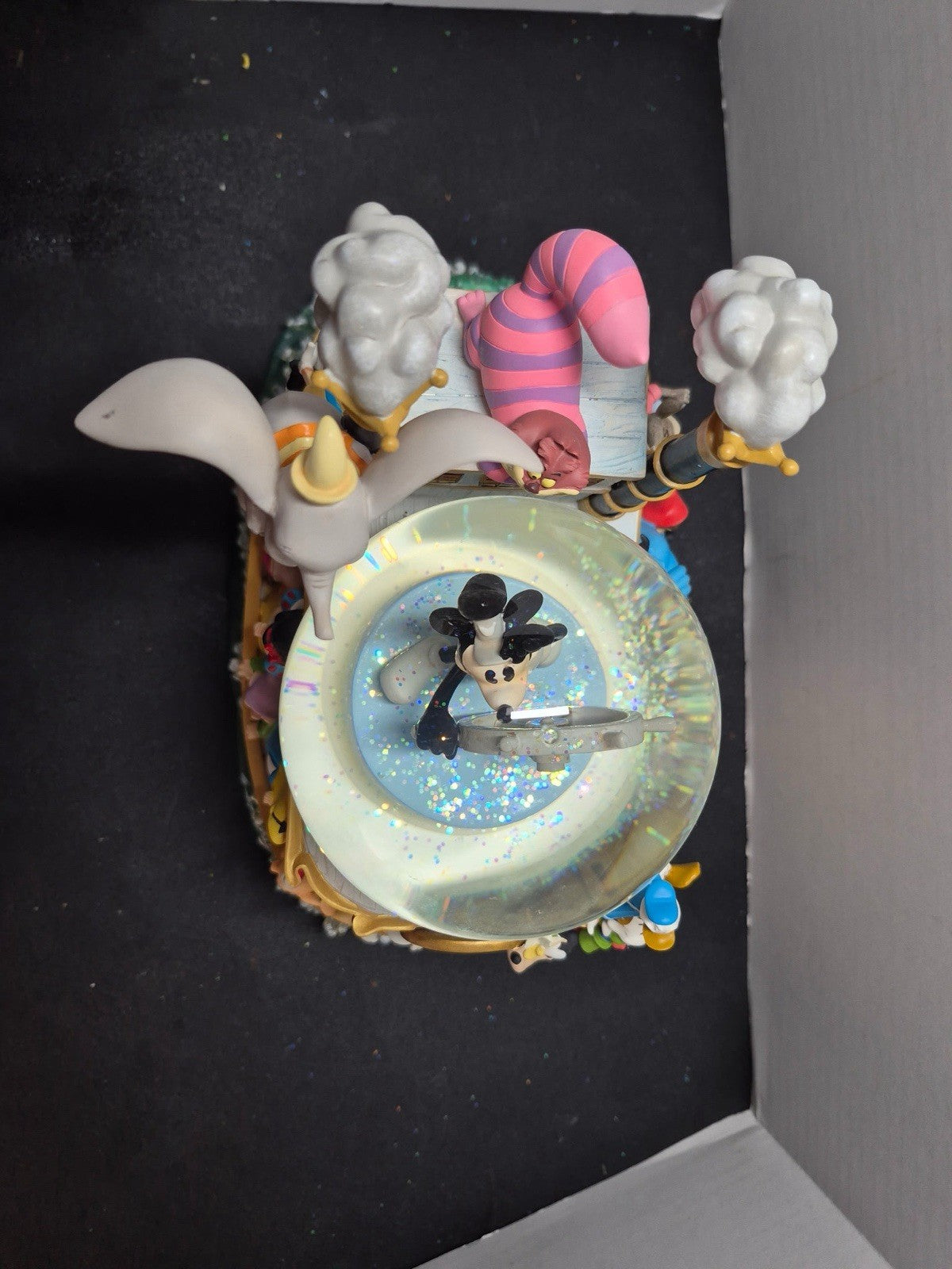 Disney Mickey 75th Anniversary Steamboat Willie Musical Snow Globe Vintage