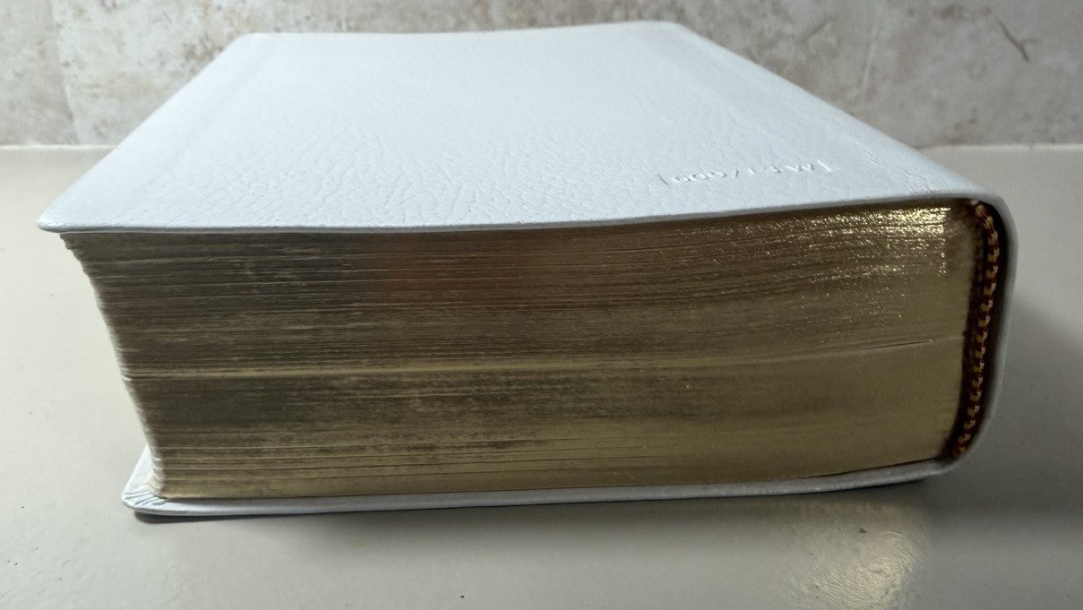 Vintage 1970 St Joseph Medium Size New American Bible White Gold Trim Catholic