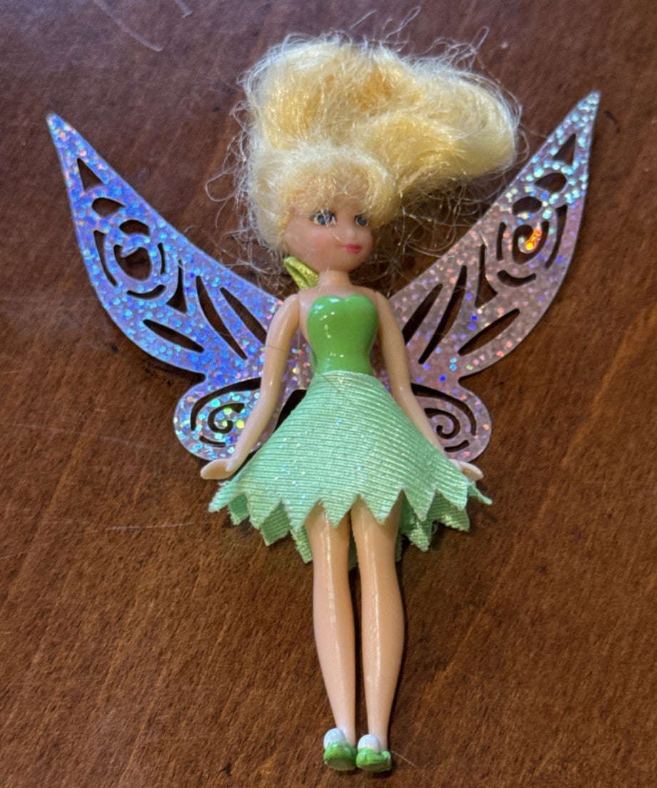 Disney Flitterific Tinker Bell 2009 Mini Doll with Glitter Wings Pixie Hollow