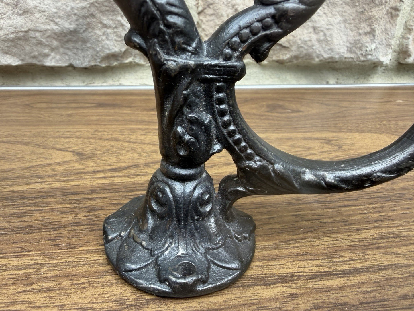 Vintage Victorian Cast Iron Triple Hook Hall Tree Coat Hat Hook