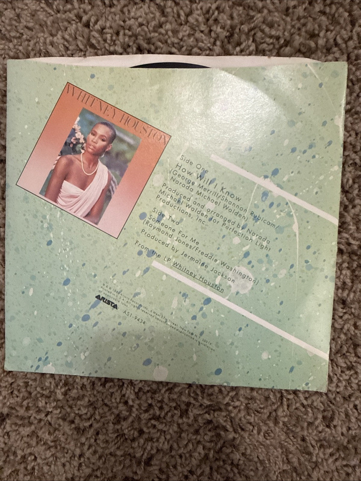 Whitney Houston Self Titled Vinyl LP How Will I Know 45 Picture Sleeve Vinyl Lot