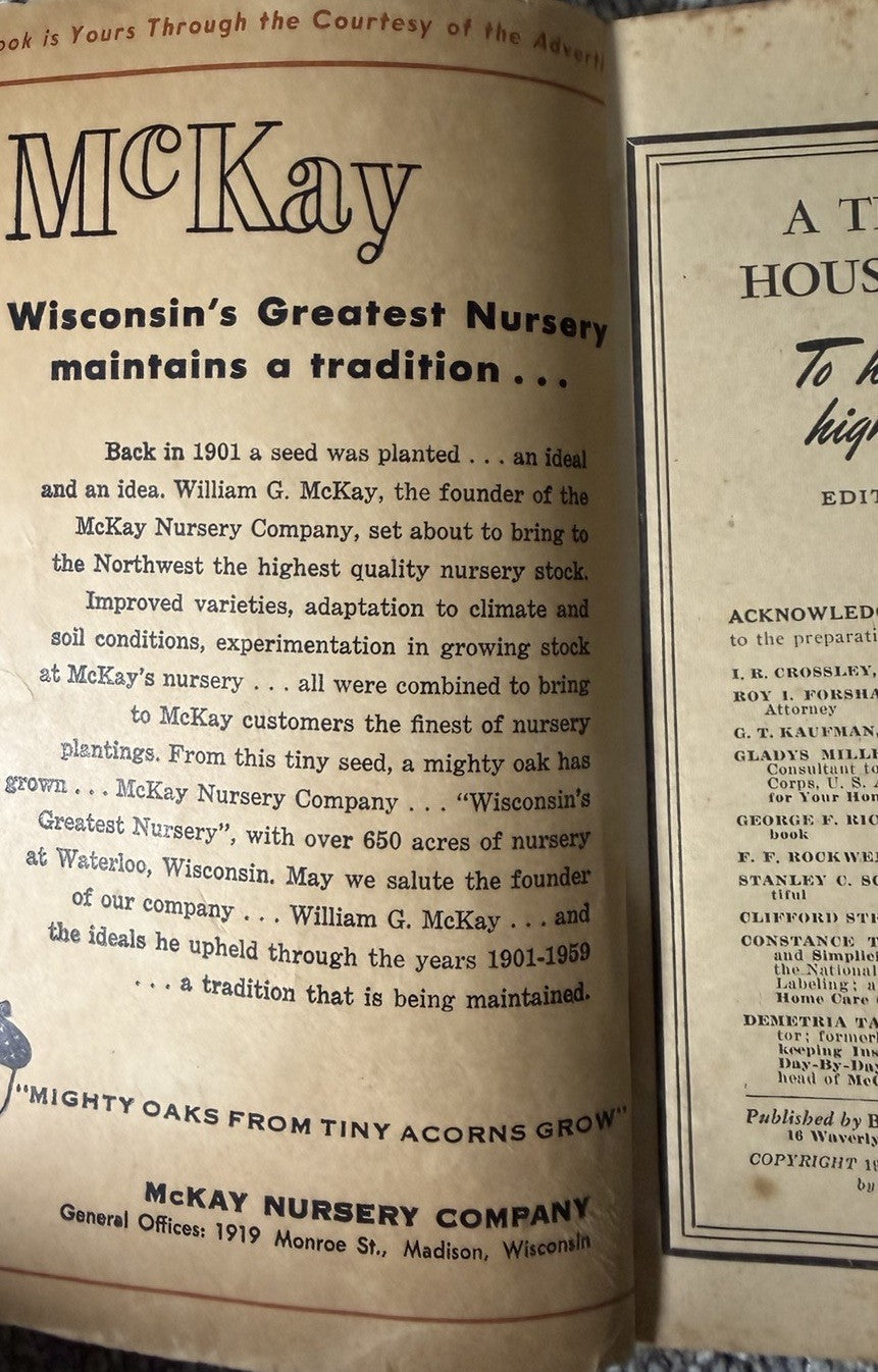 Vintage 1003 Household Hints Work Savers First National Bank Wisconsin