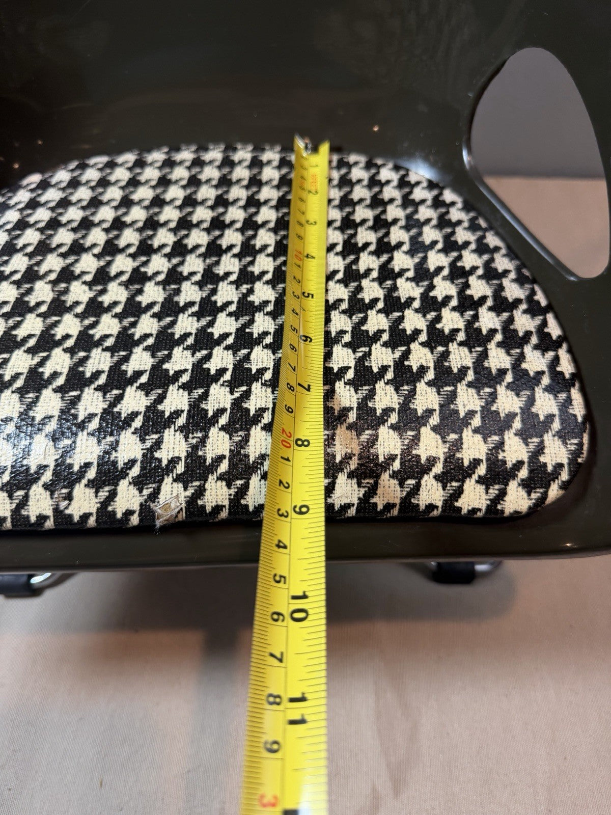 Vintage Cosco Doll Chair Miniature Plastic Houndstooth Mid Century Furniture MCM
