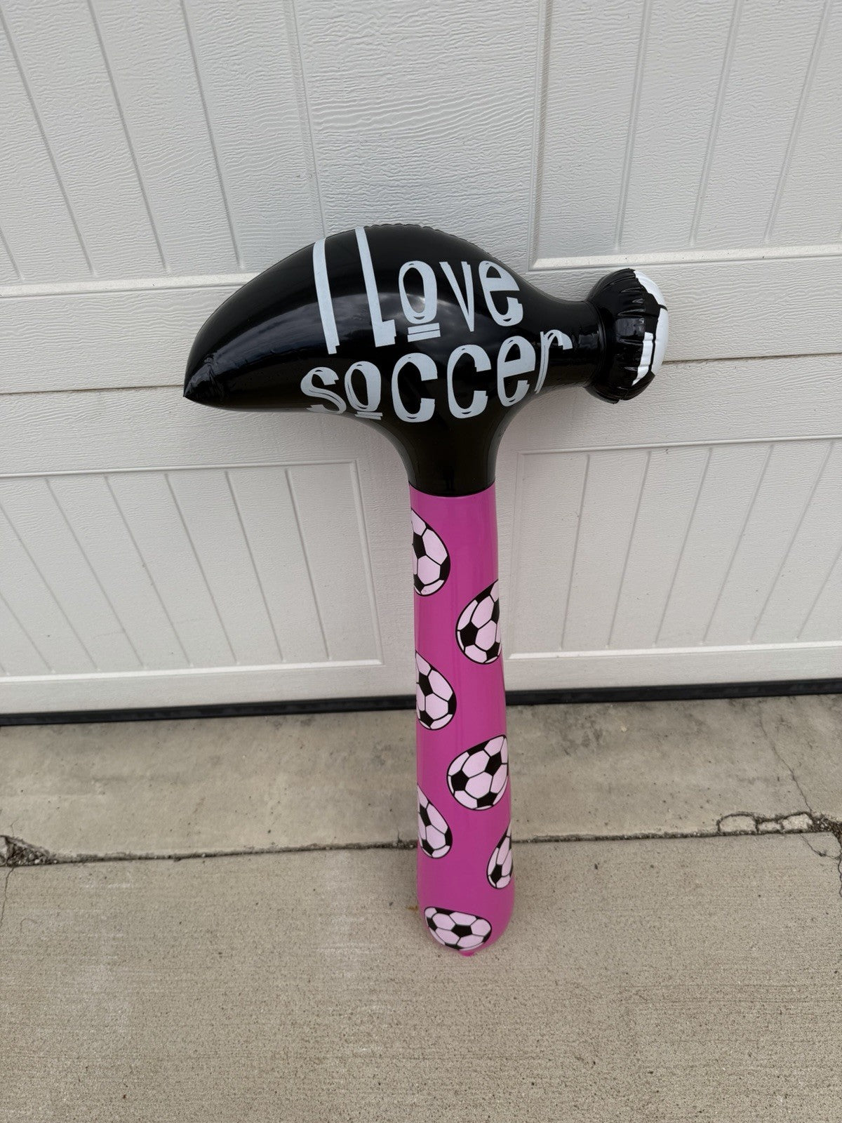 Inflatable Pink Soccer Hammer Squeaker Blow Up Toy 33" Novelty Party Favor