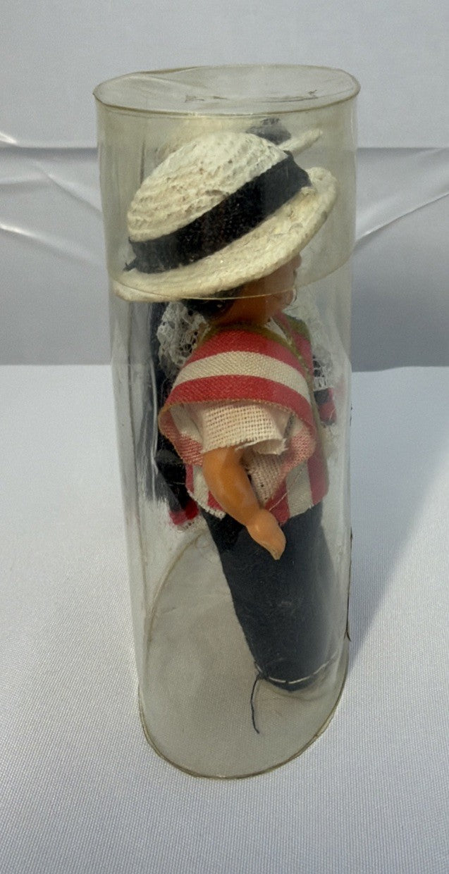 Vintage Colombian Dolls Boy Girl Souvenir Straw Hats 3.25"