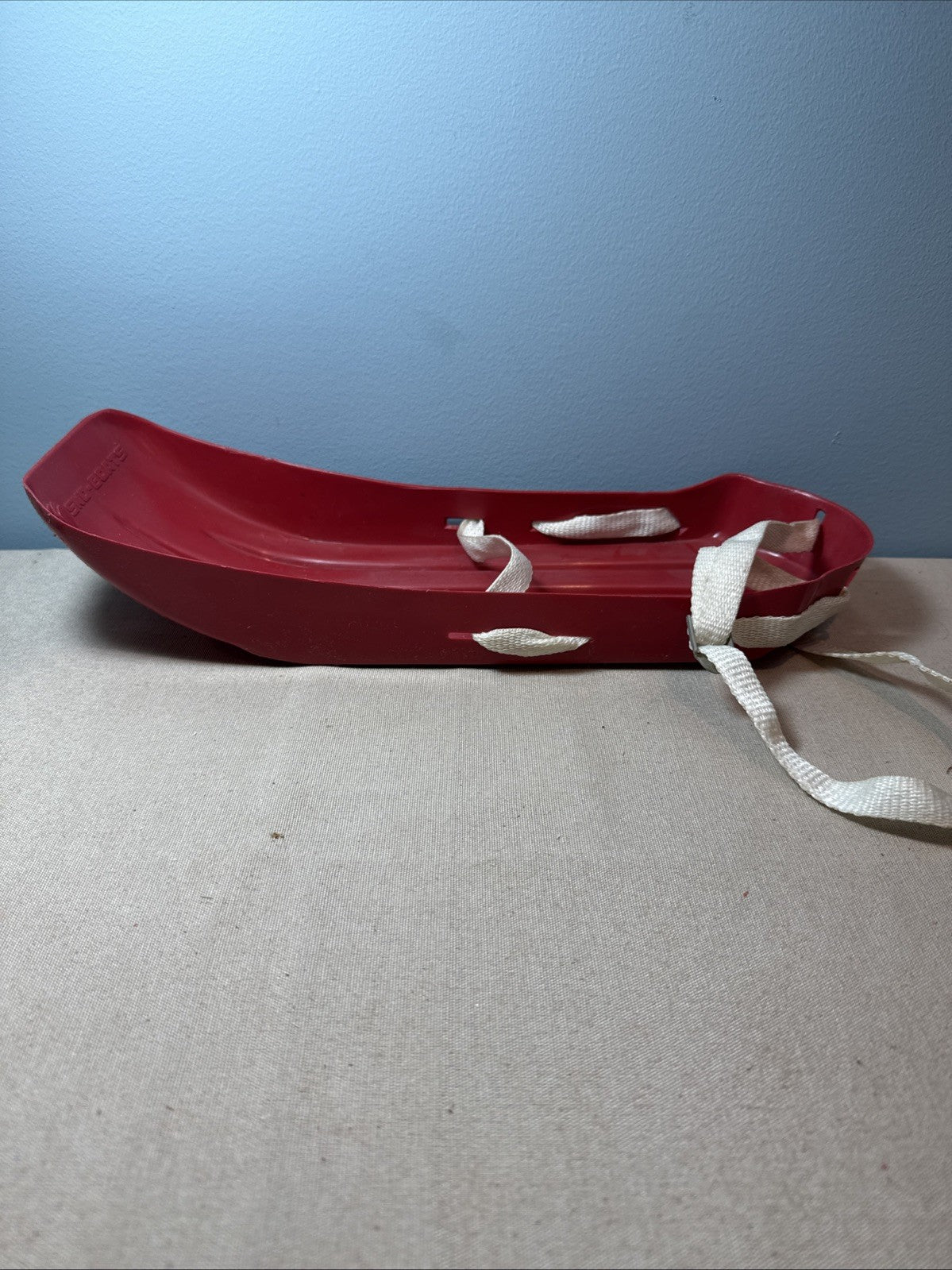 Vintage K-Tel Sno Boats Miniature Sled Red Plastic 14.5 Inch Display Toy Child