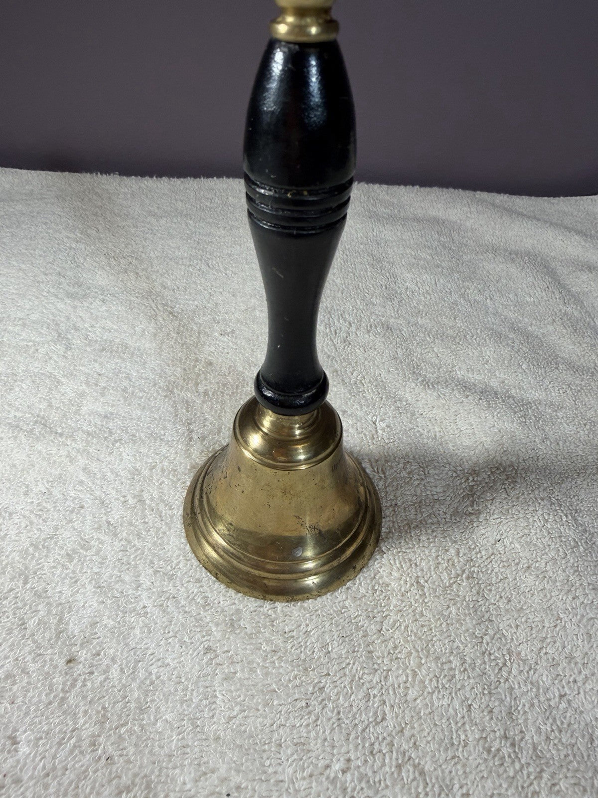 Vintage Brass Bell Wooden Handle 1981 Upstairs At Barca Lounger