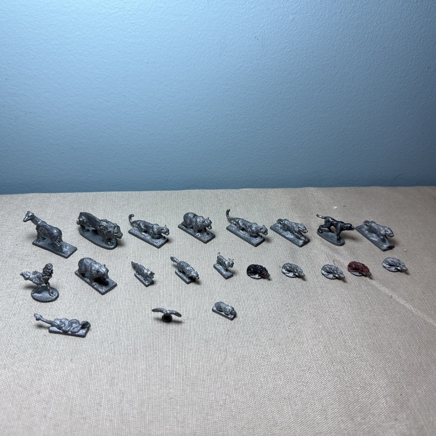 Vintage Metal D&D Miniatures Wolves Lions Bears Snake Familiars 21 Animals Lot