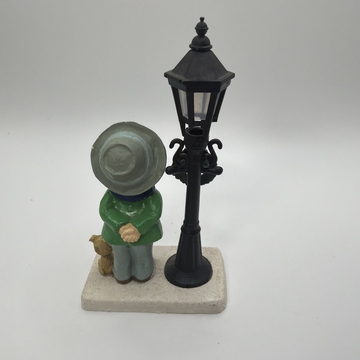 Vintage Christmas Village Street Lamp W/ Boy & Dog Figurine 5.5''