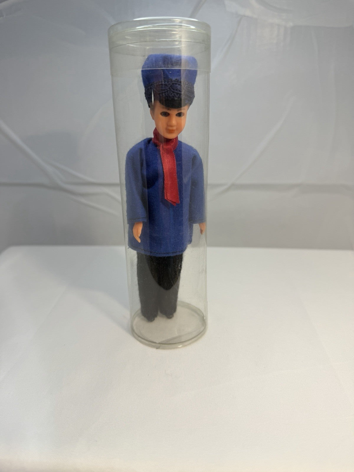 Vintage European Dutch Boy Souvenir Doll Sleepy Eyes England In Plastic Tube 6”