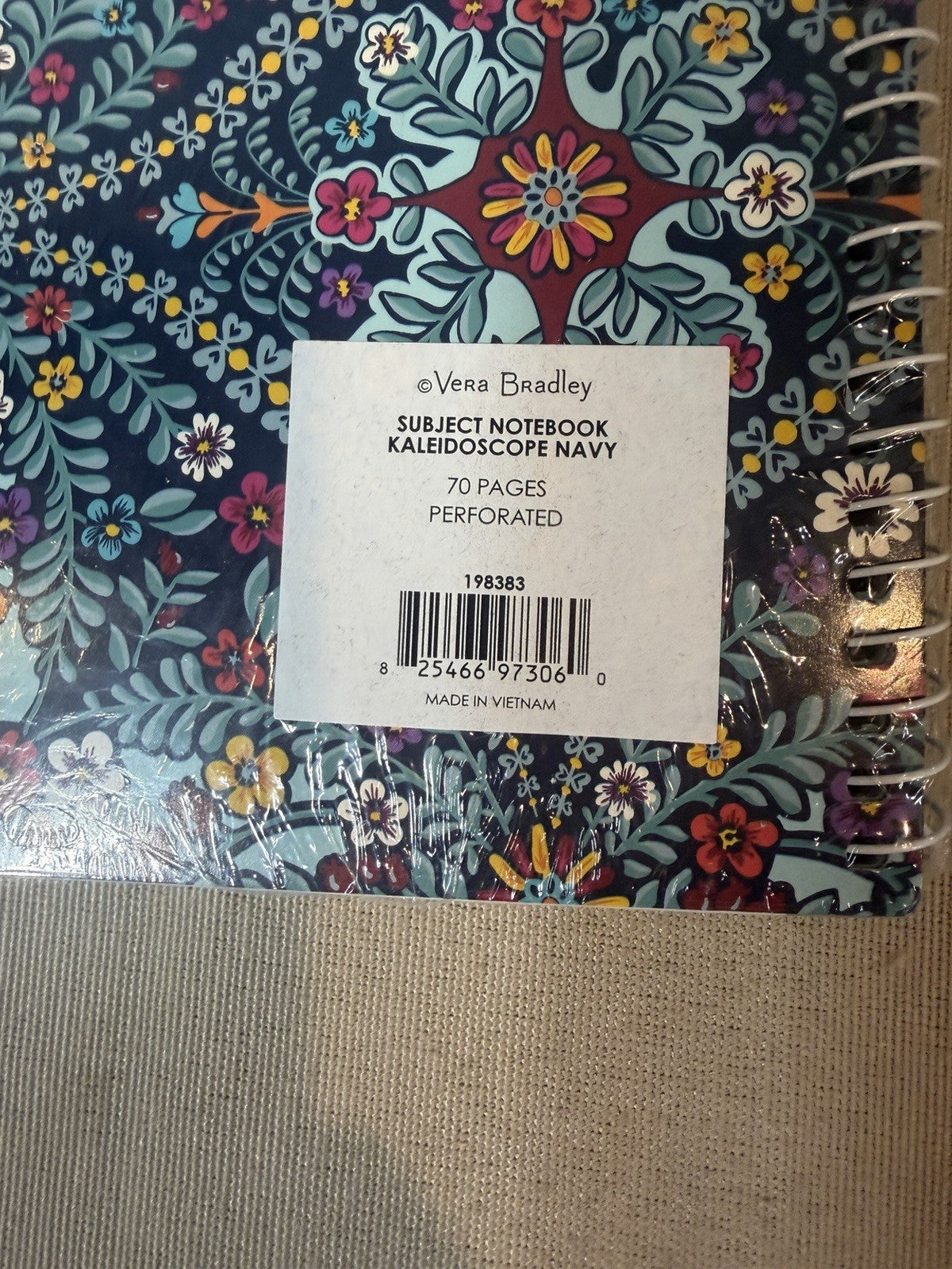 Vera Bradley Kaleidoscope Navy Stationery Notebook Folders Pens Pouch Staples