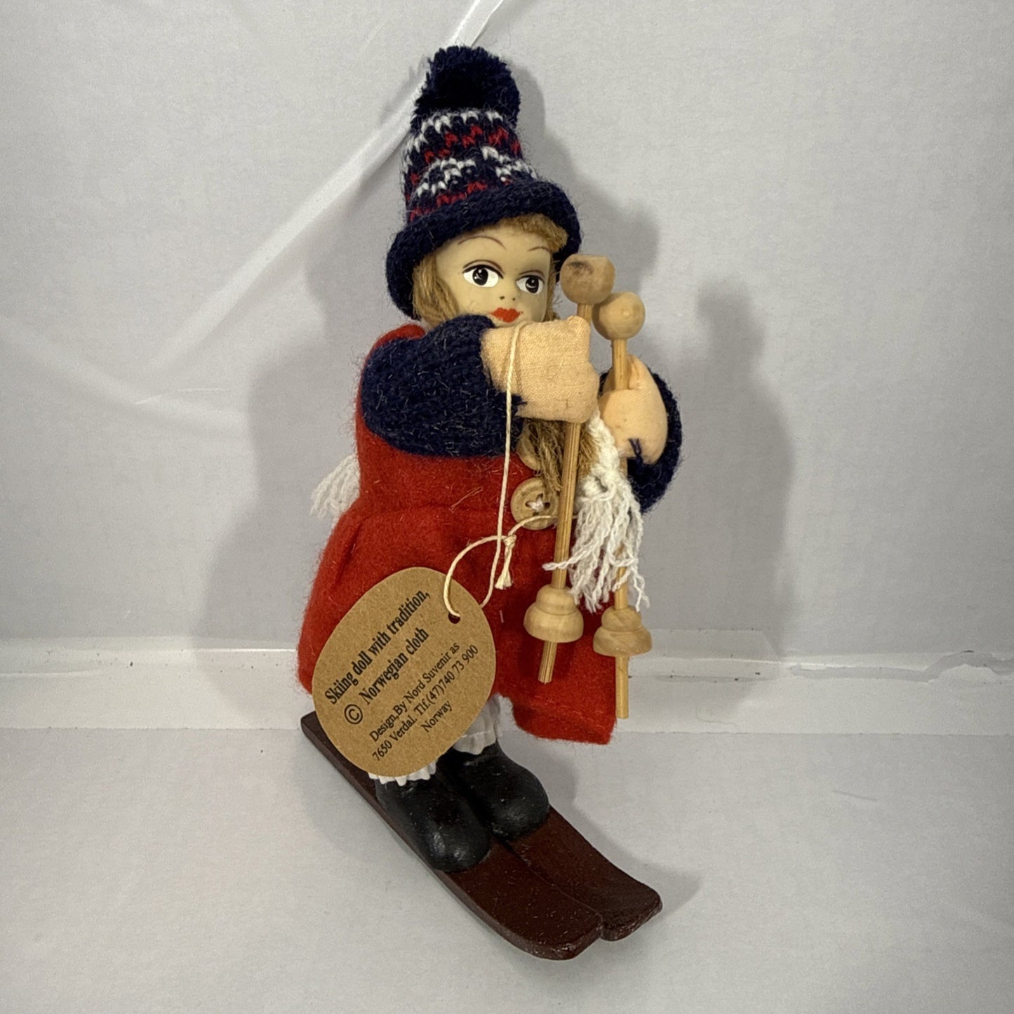 Vintage Norwegian Ski Doll Nord Traditional Winter Costume Souvenir