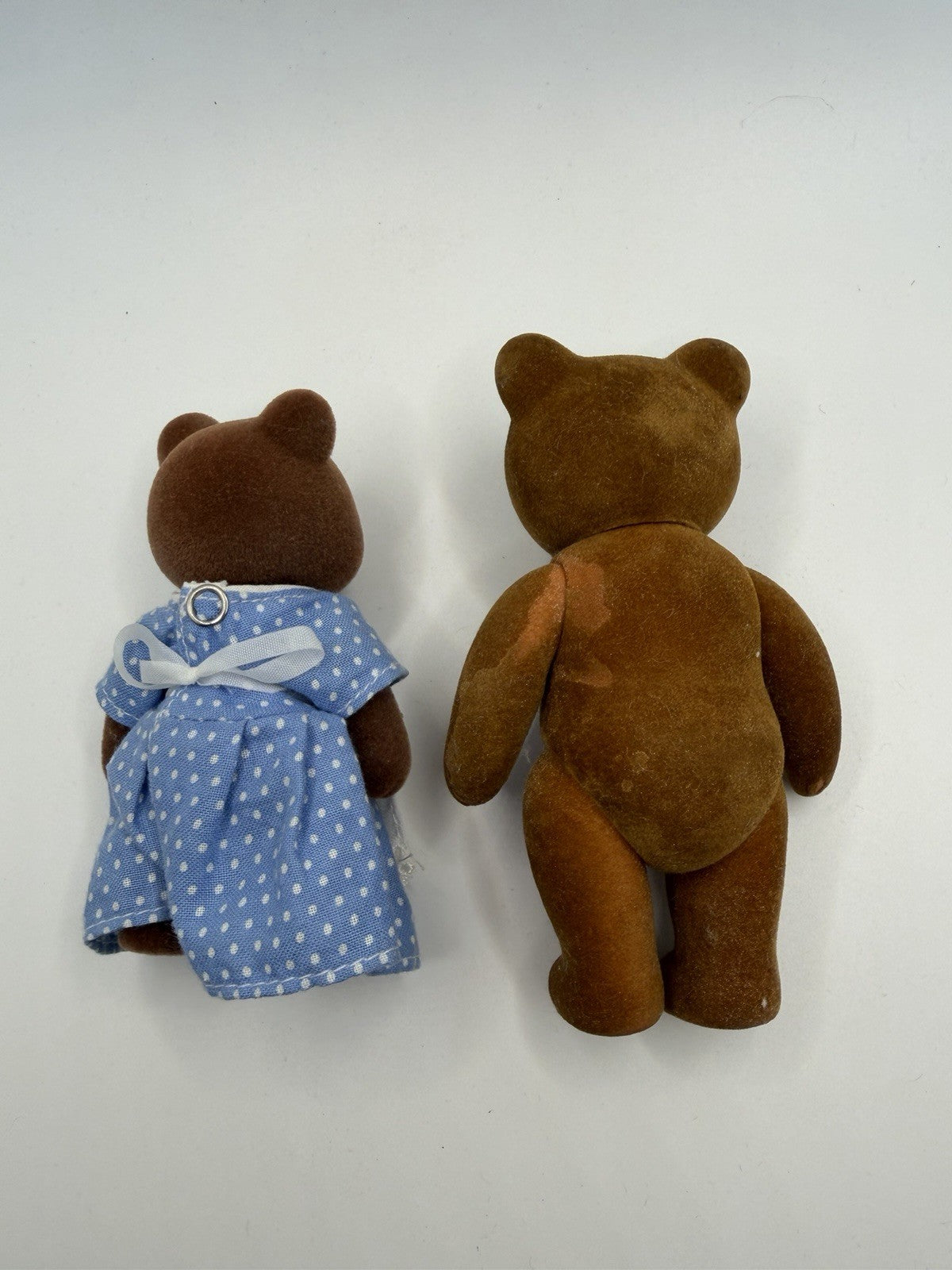 Vintage Teddy N Me Flocked Miniature Teddy Bears Figurines Collectible Toy Lot