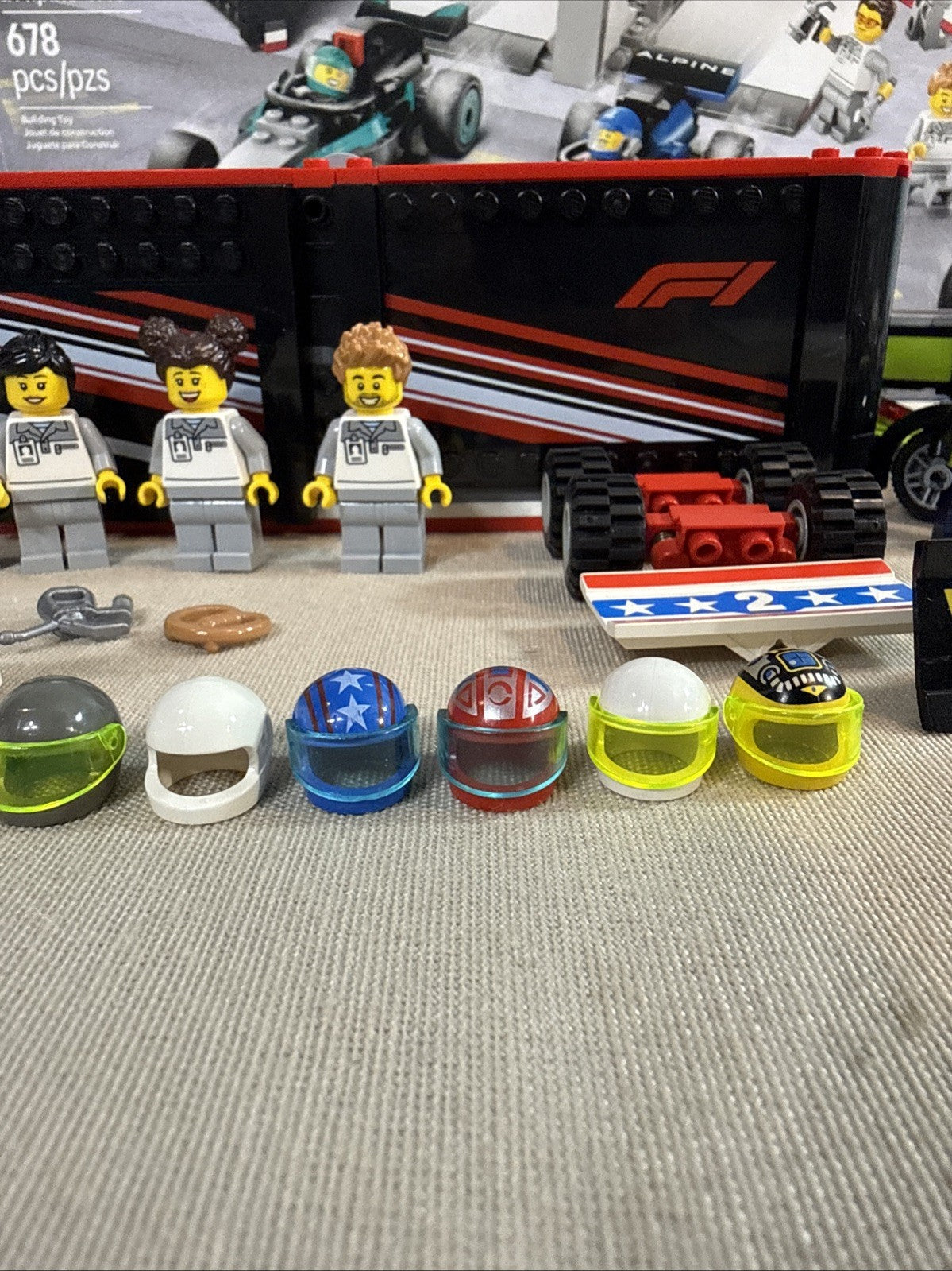 LEGO Race Car Parts Lot Incomplete Sets 7 Minifigures Vehicles Accessories Bulk