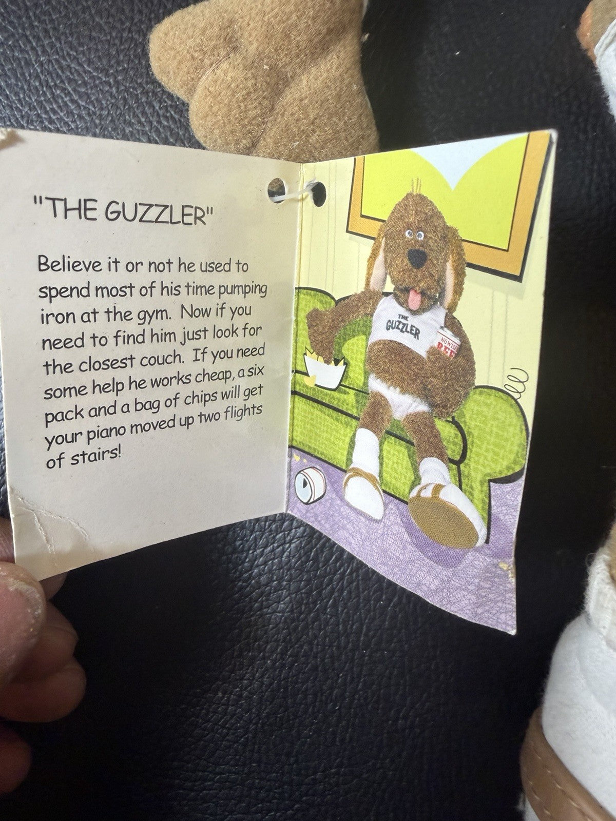 Vintage Amscan Party Pals The Guzzler Dog Plush Stuffed Toy Beer Can NWT Novelty