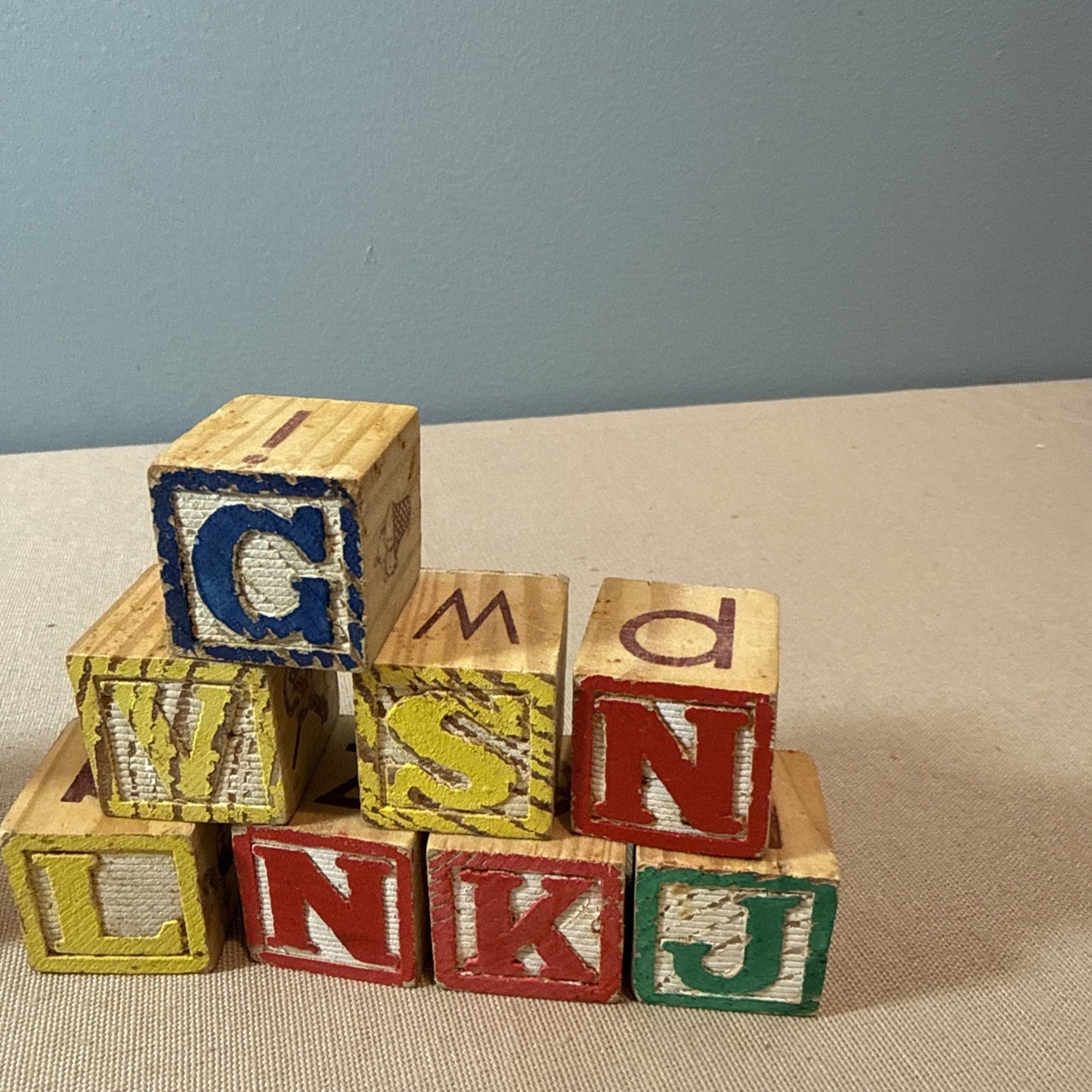 Lot of 29 Vintage & Modern Children's Wooden ABC Building Blocks