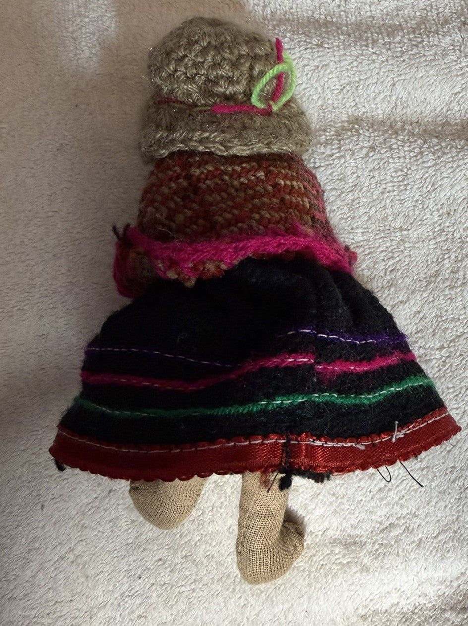 Peruvian Textile Doll Mother Baby Handmade Folk Art Collectible